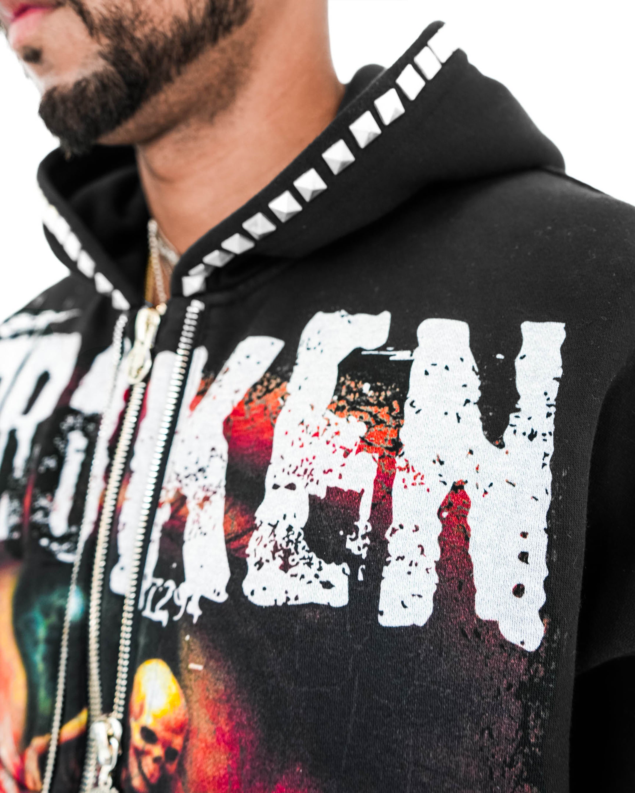 Broken Mind Black Zip Hoodie