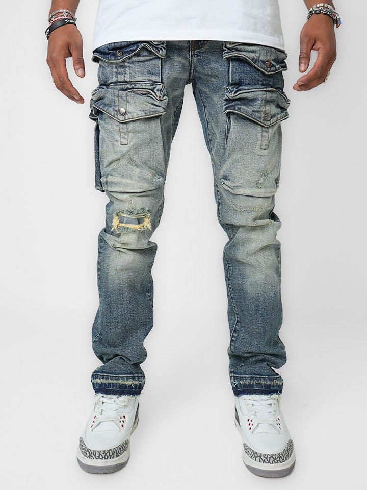 Strata Indigo Cargo Denim