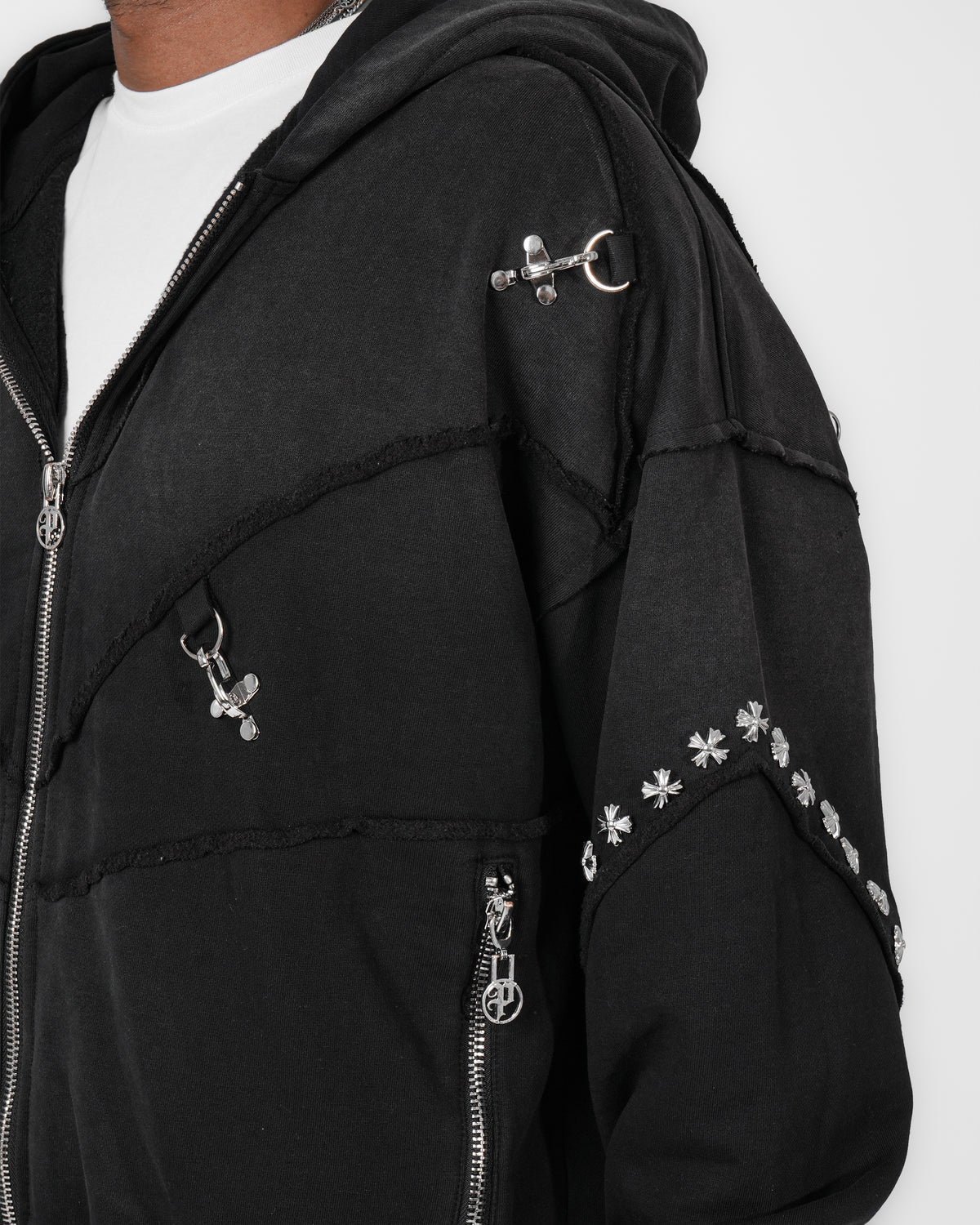 Shadow Crucifix Zip Hoodie