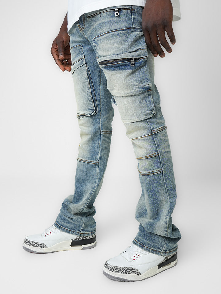 Hardpoint Light Indigo Cargo Denim