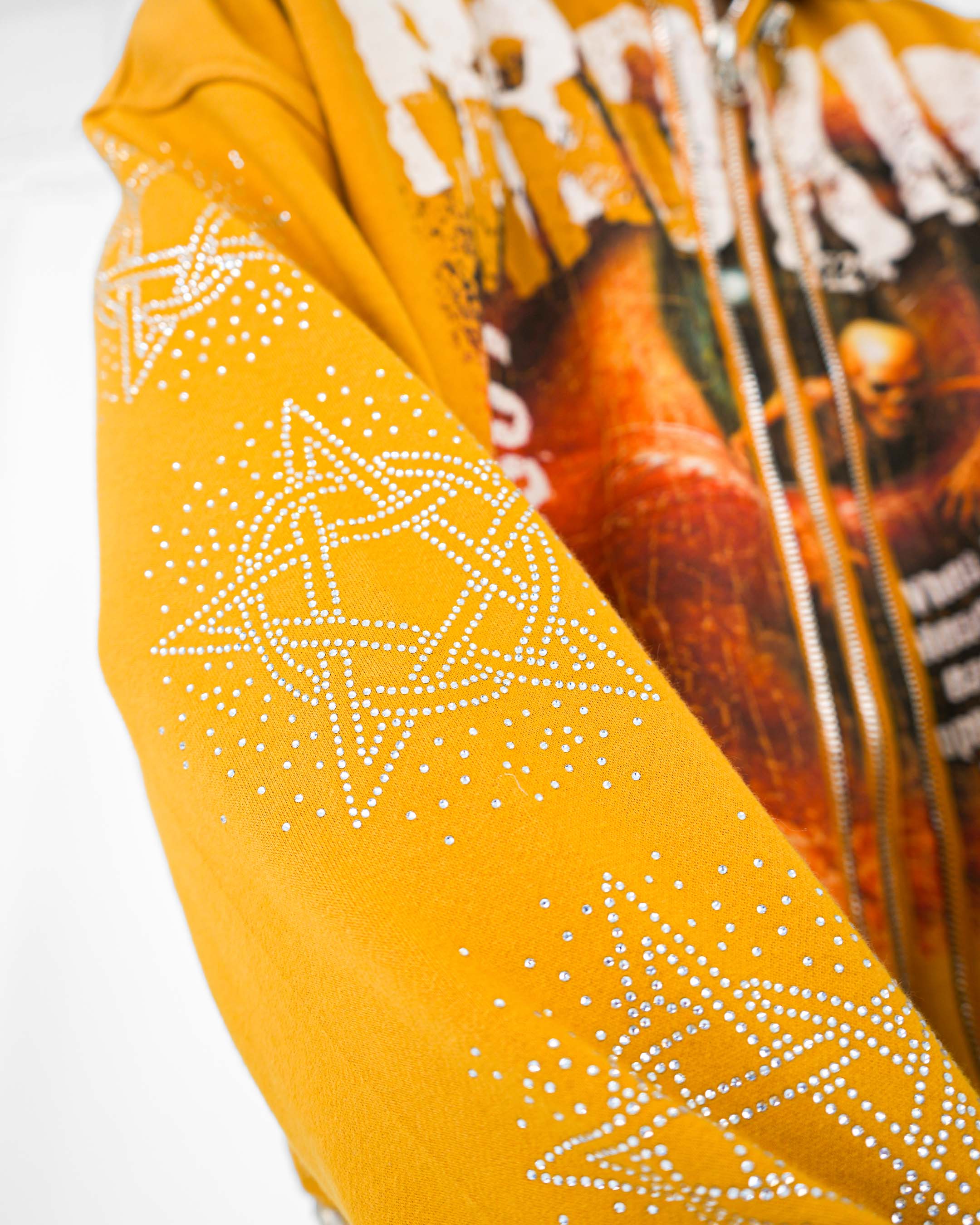 Broken Mind Yellow Zip Hoodie