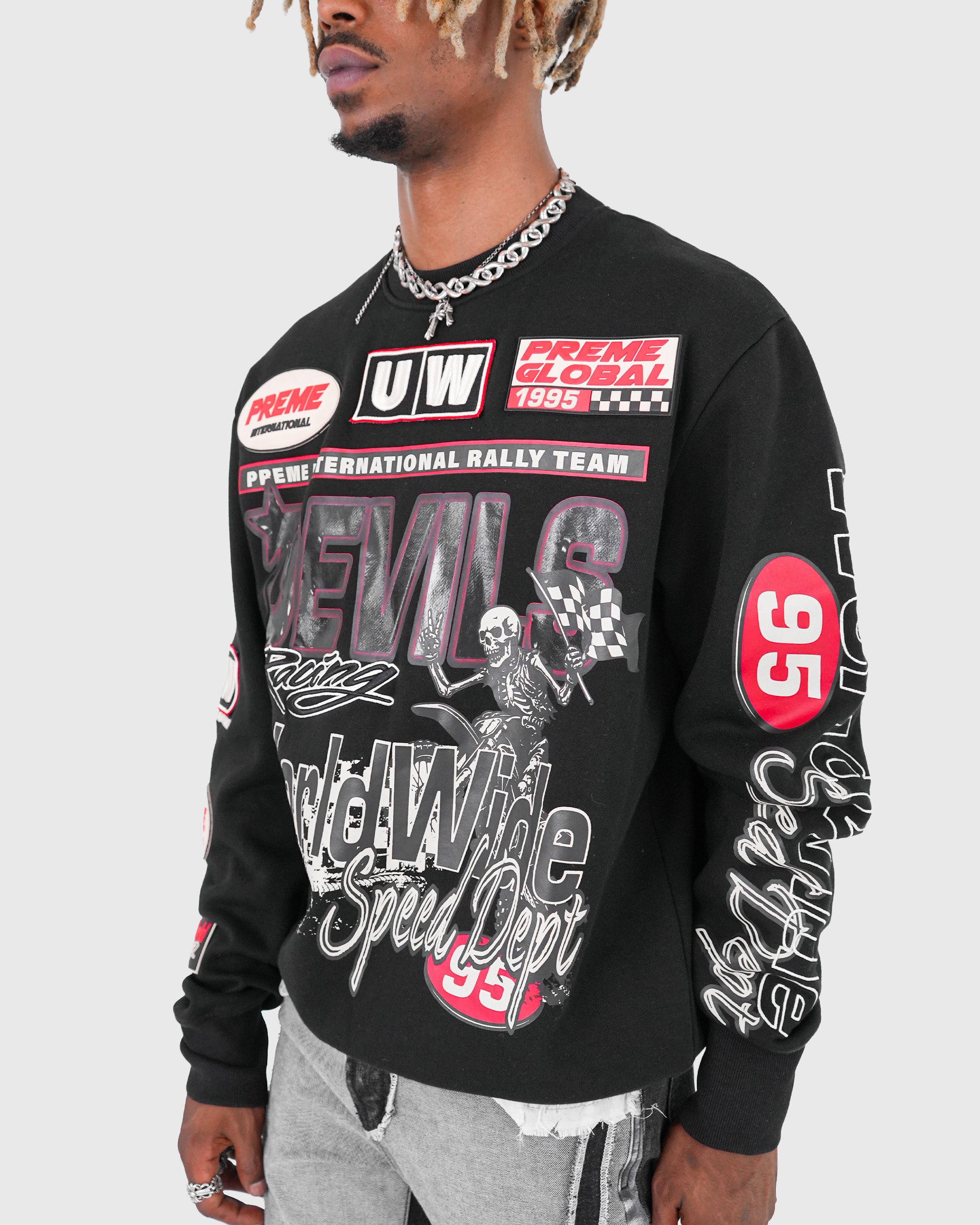 Devils Racing Black Crewneck