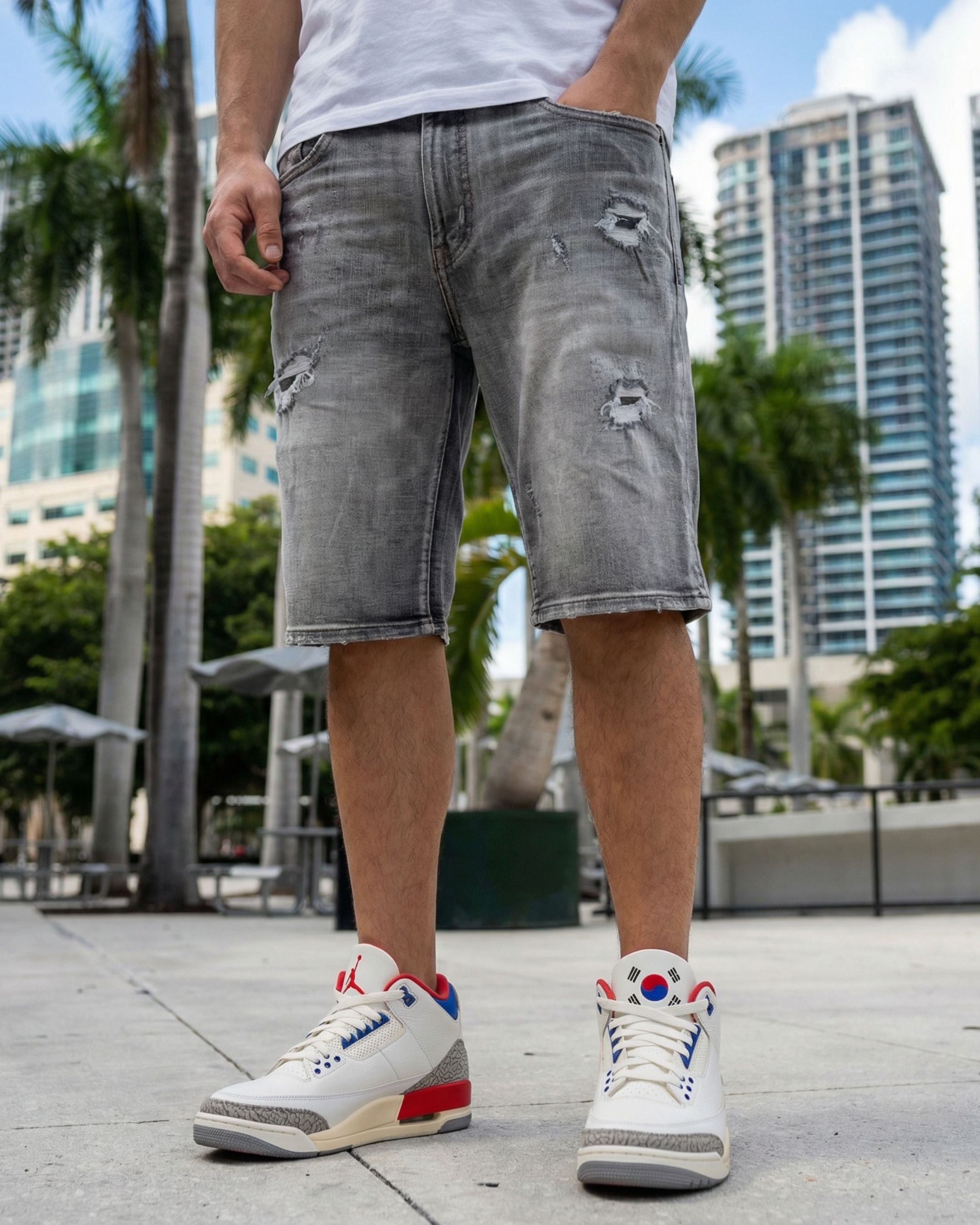 Ashline Grey Denim Short