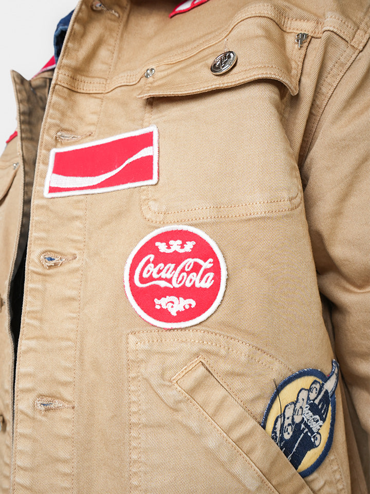 Coca-Cola Neon City Tan Denim Jacket