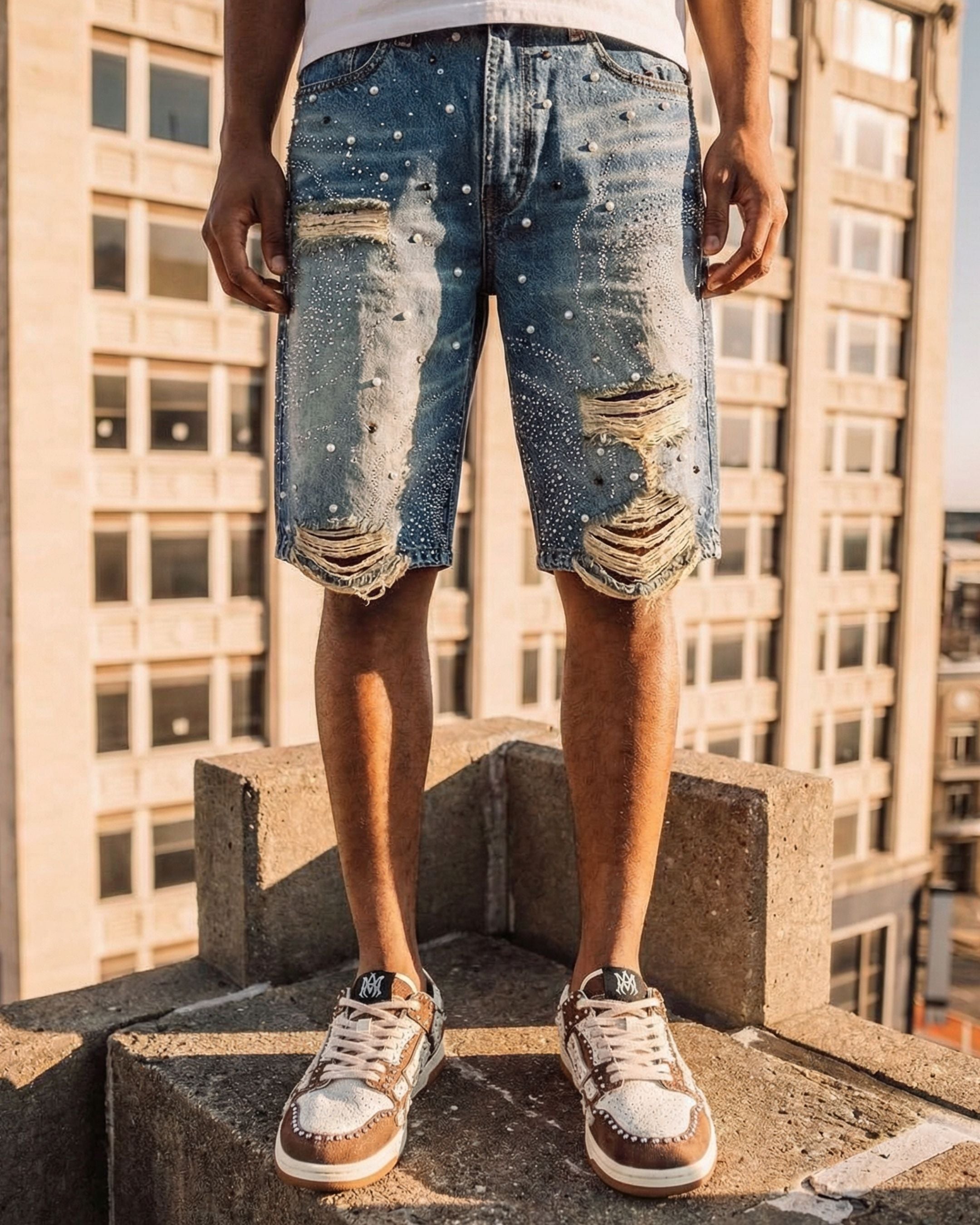 Celestial Tide Indigo Denim Short