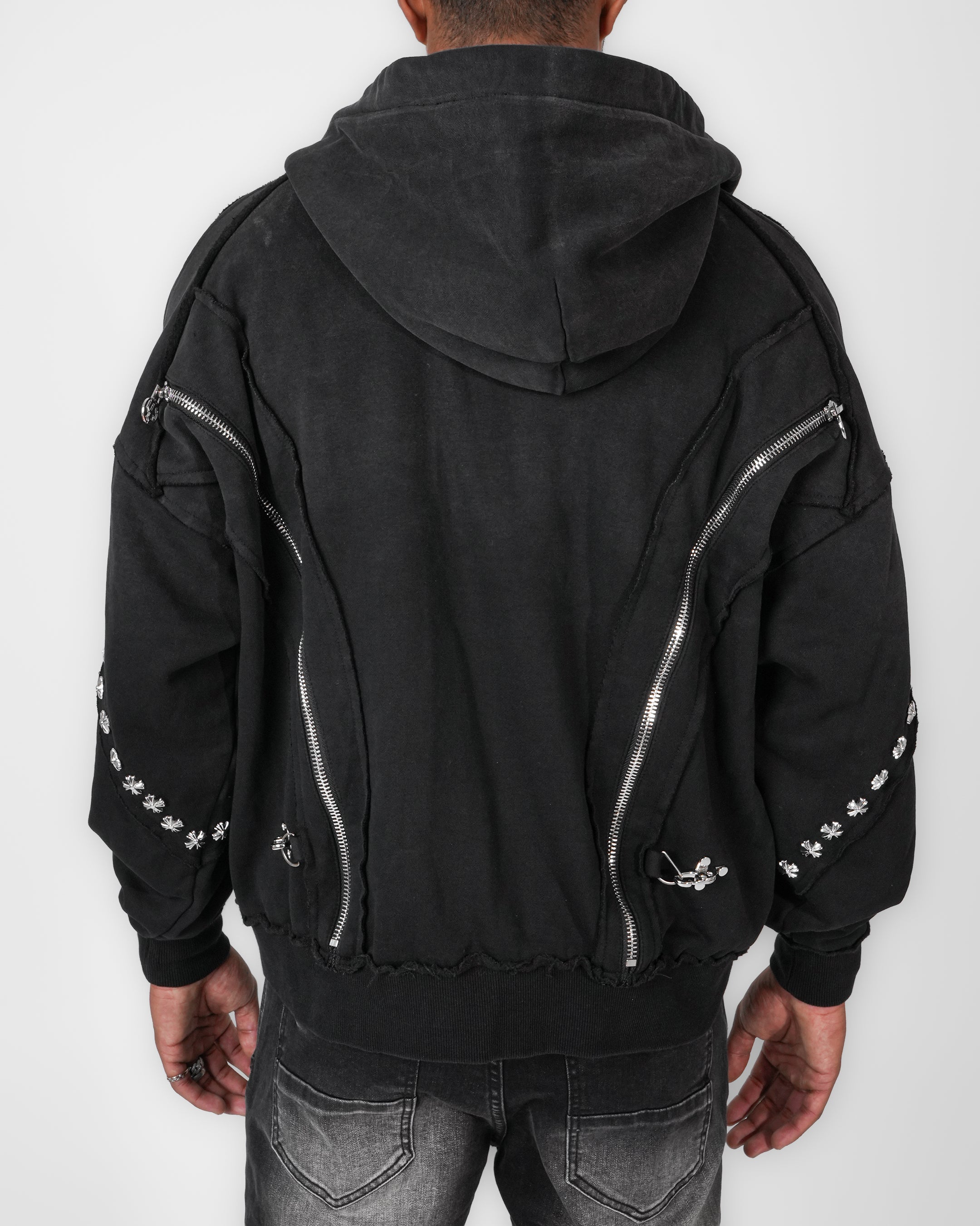 Shadow Crucifix Zip Hoodie