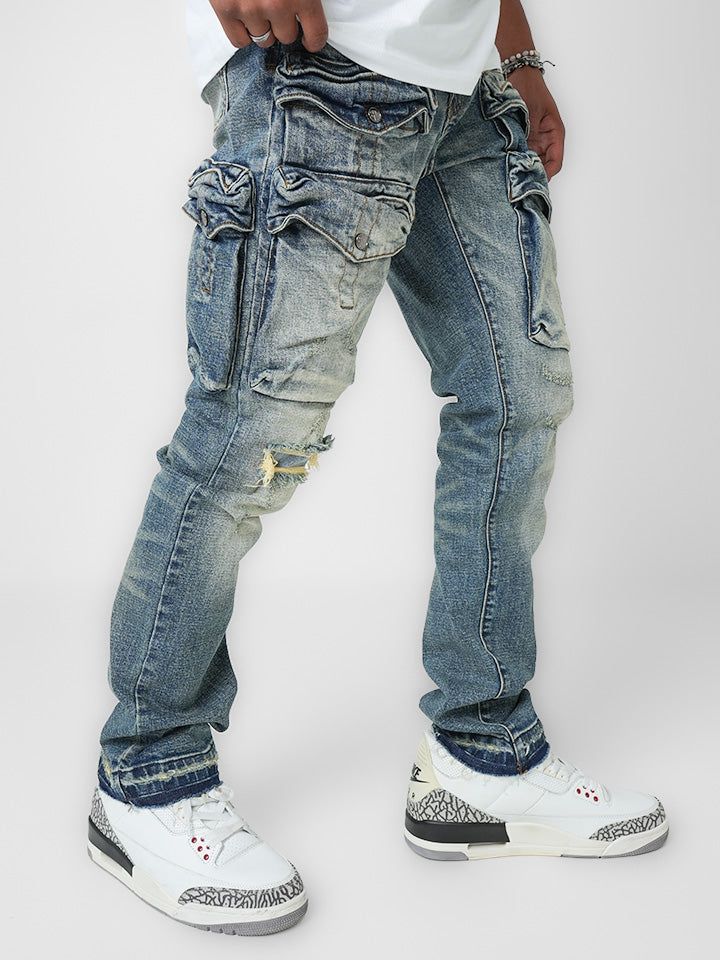 Strata Indigo Cargo Denim