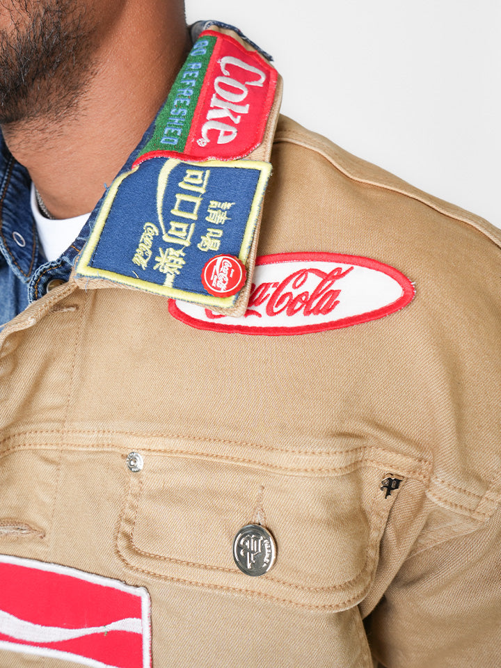 Coca-Cola Neon City Tan Denim Jacket