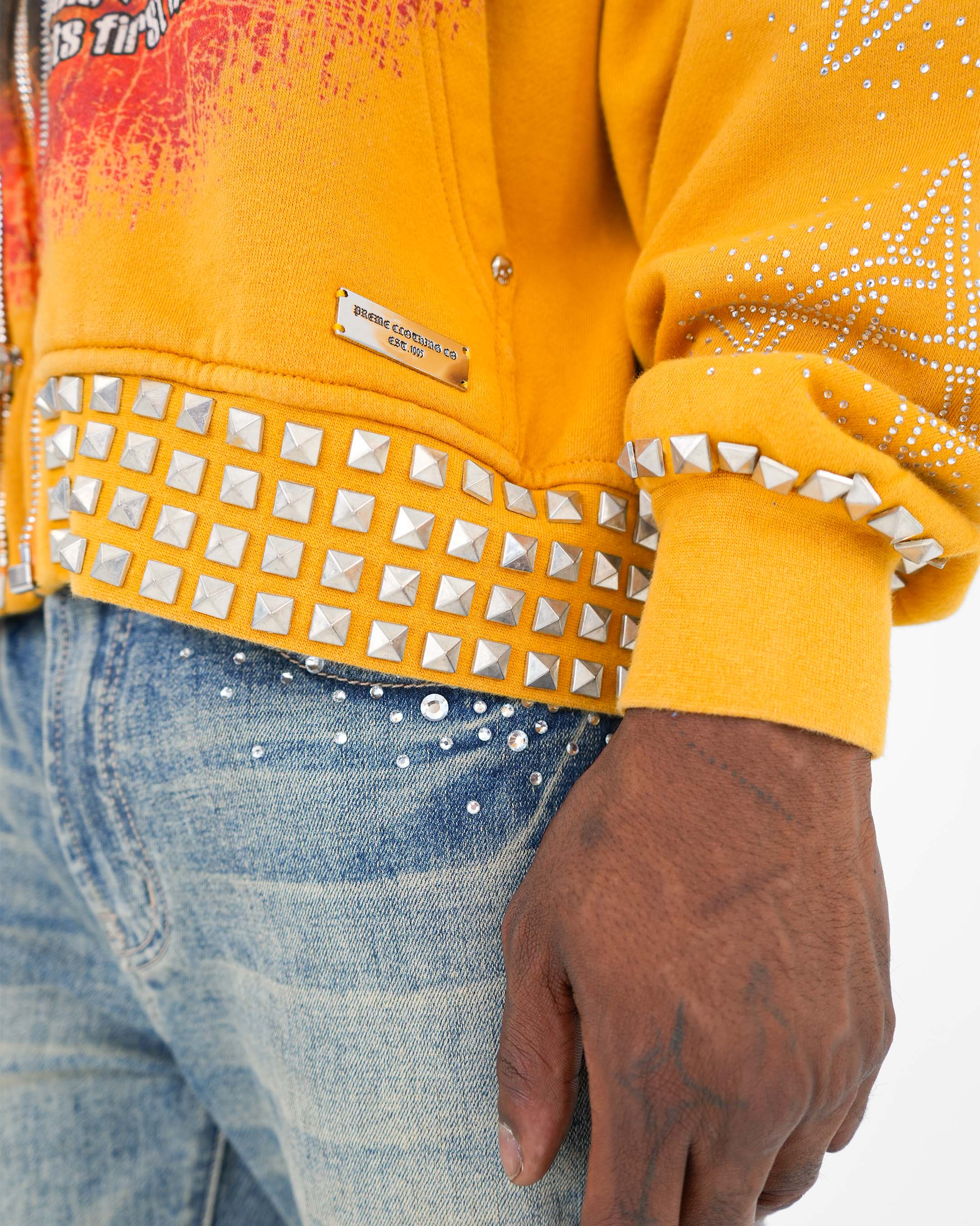 Broken Mind Yellow Zip Hoodie