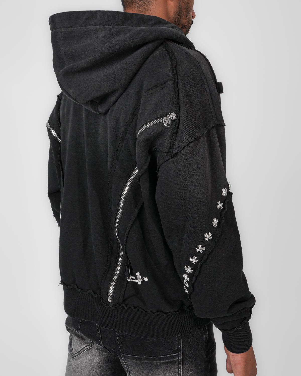Shadow Crucifix Zip Hoodie