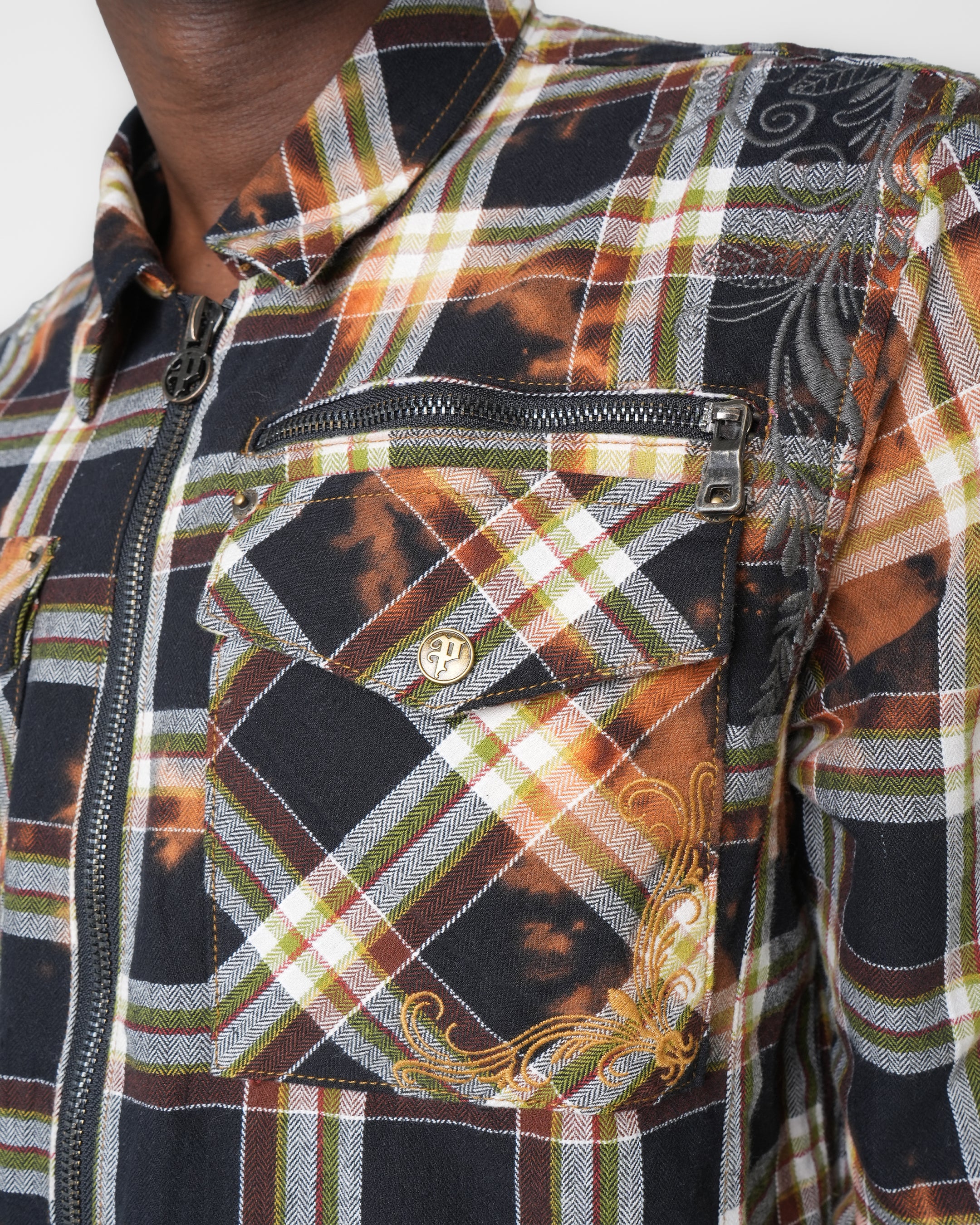 Burnt Scroll Zip Shirt