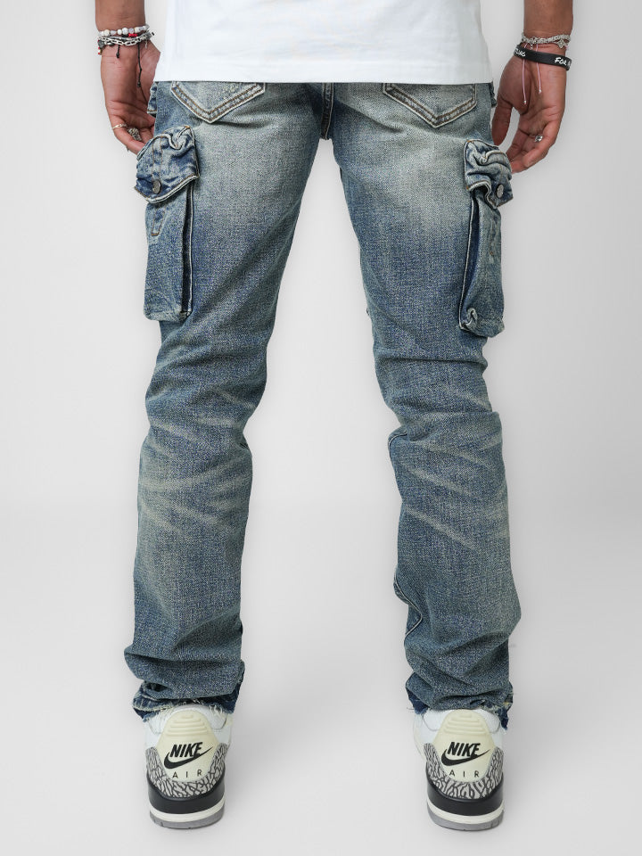 Strata Indigo Cargo Denim