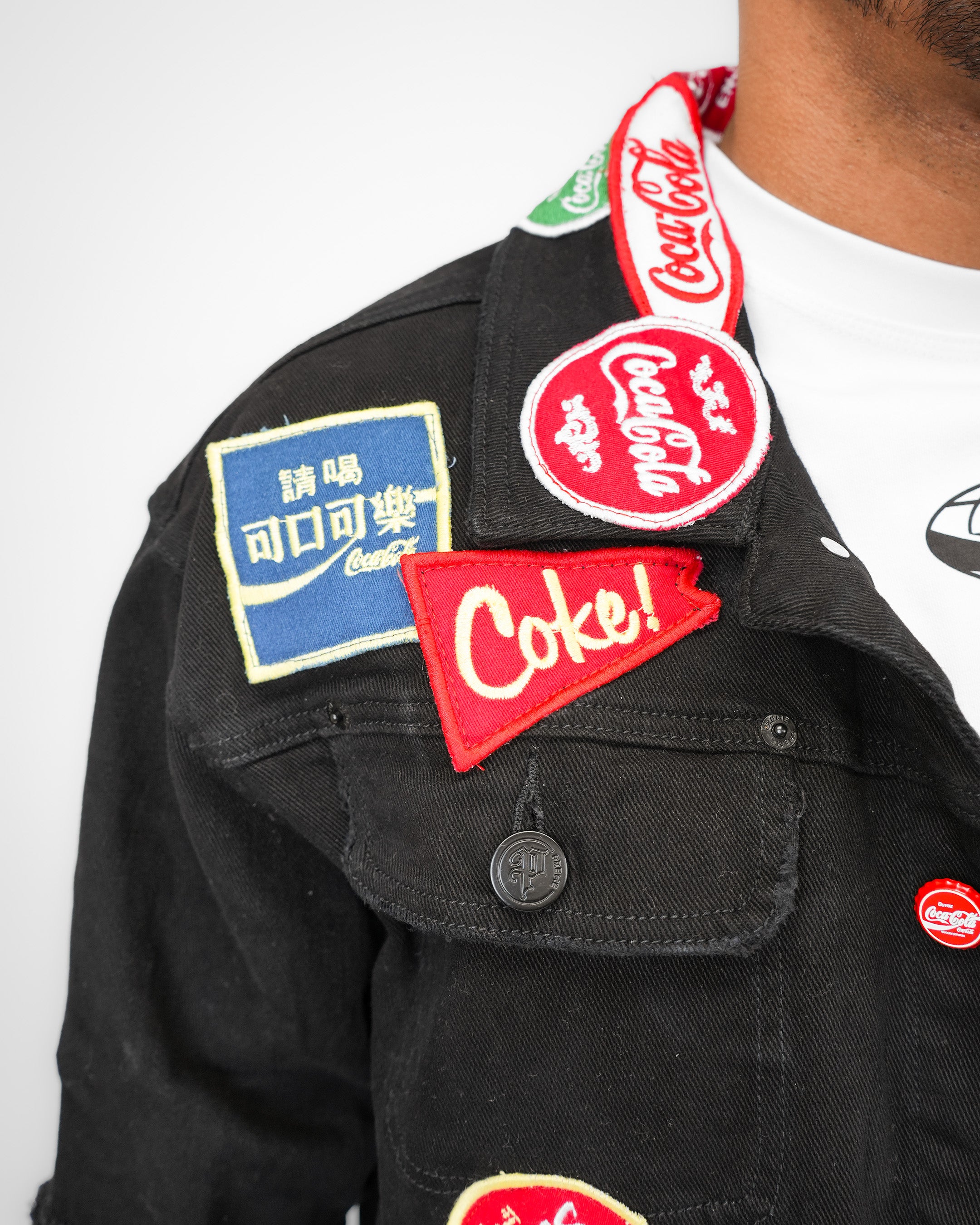 Coca-Cola Neon City Black Denim Jacket
