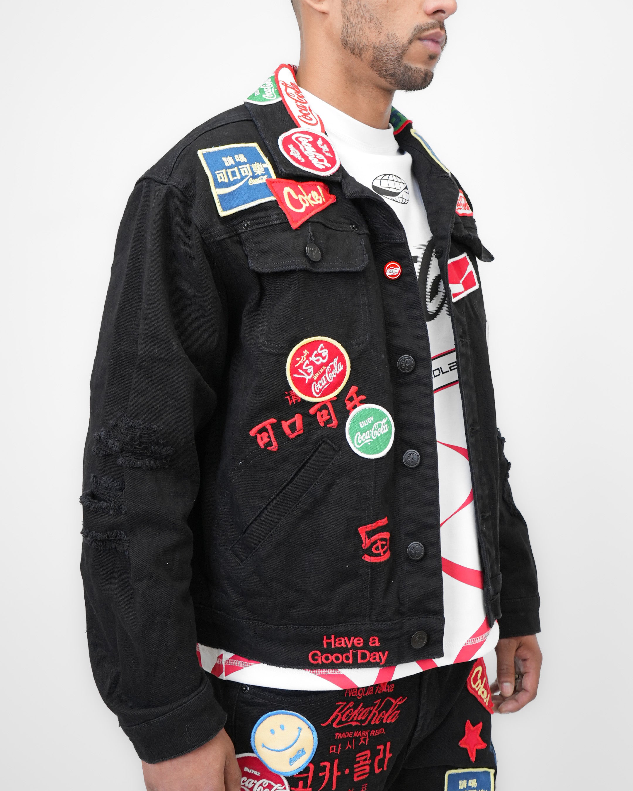 Coca-Cola Neon City Black Denim Jacket