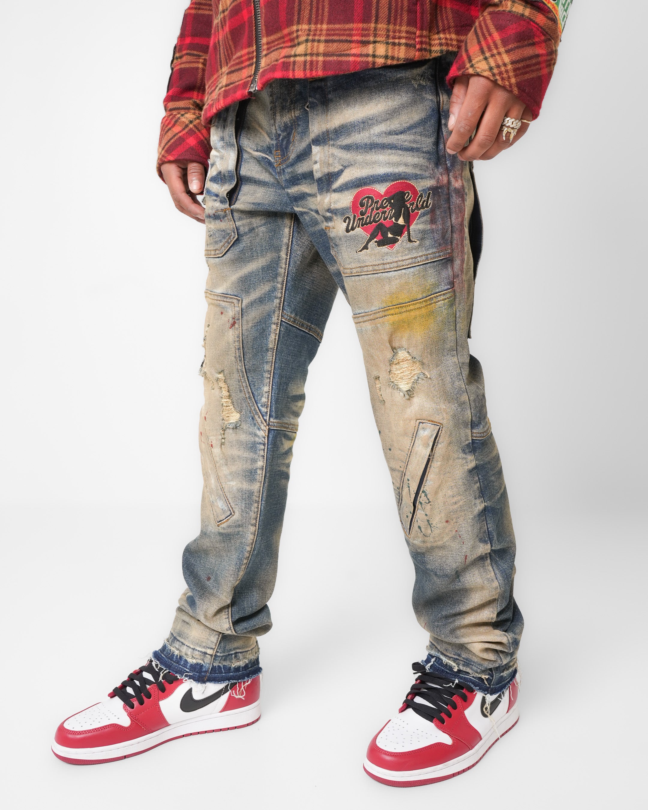 Revolt Worldwide Aged Blue Denim