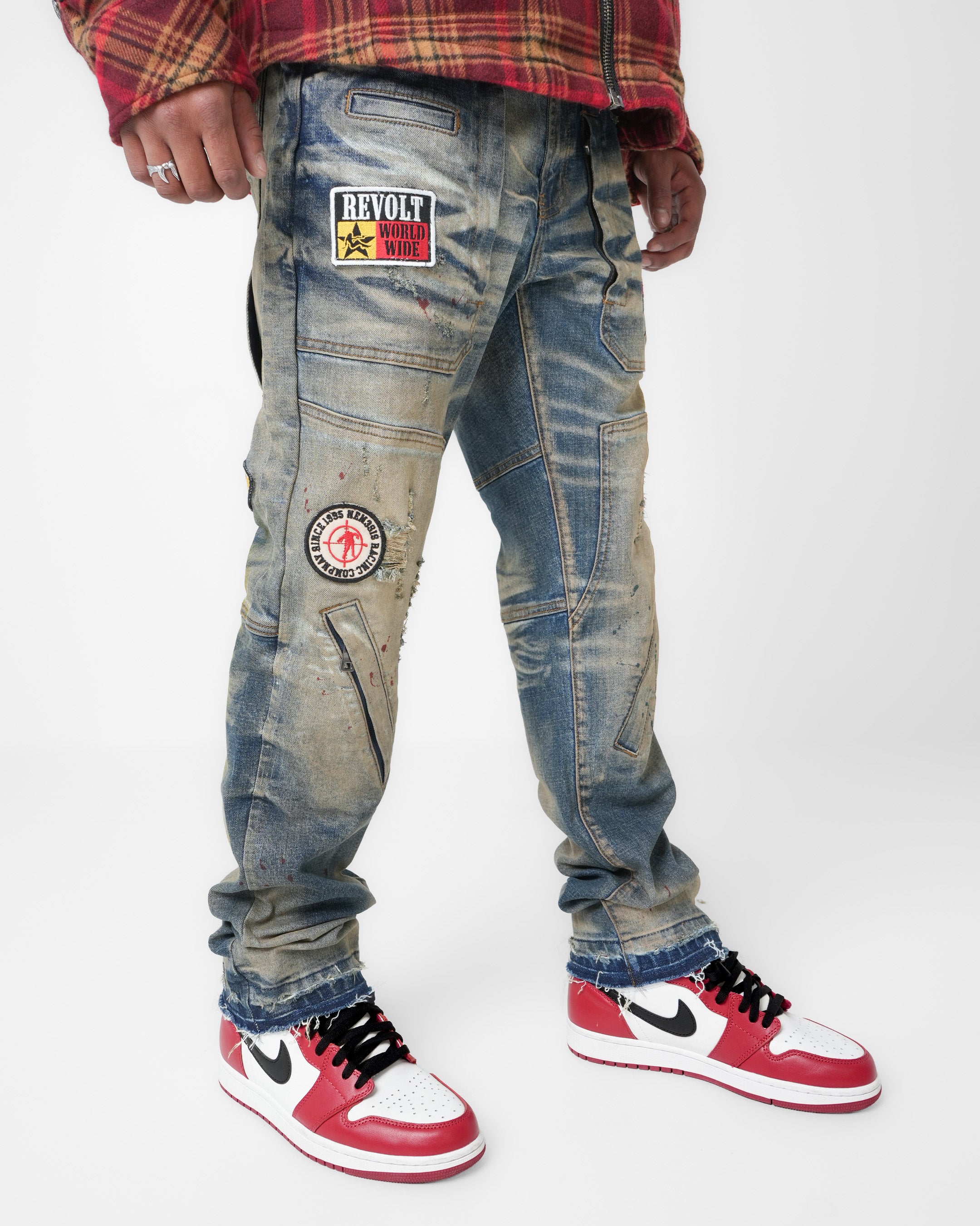 Revolt Worldwide Aged Blue Denim
