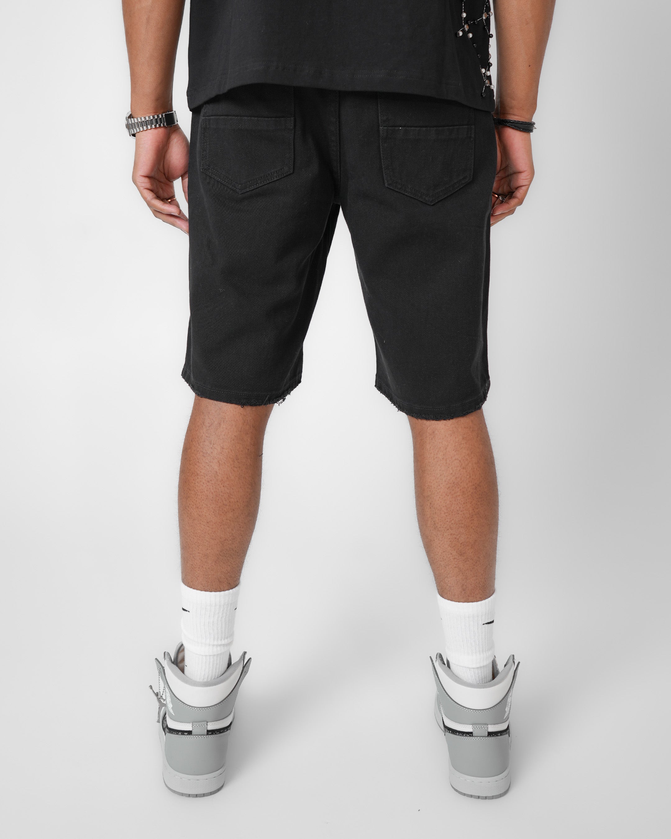 Breakline Black Denim Short