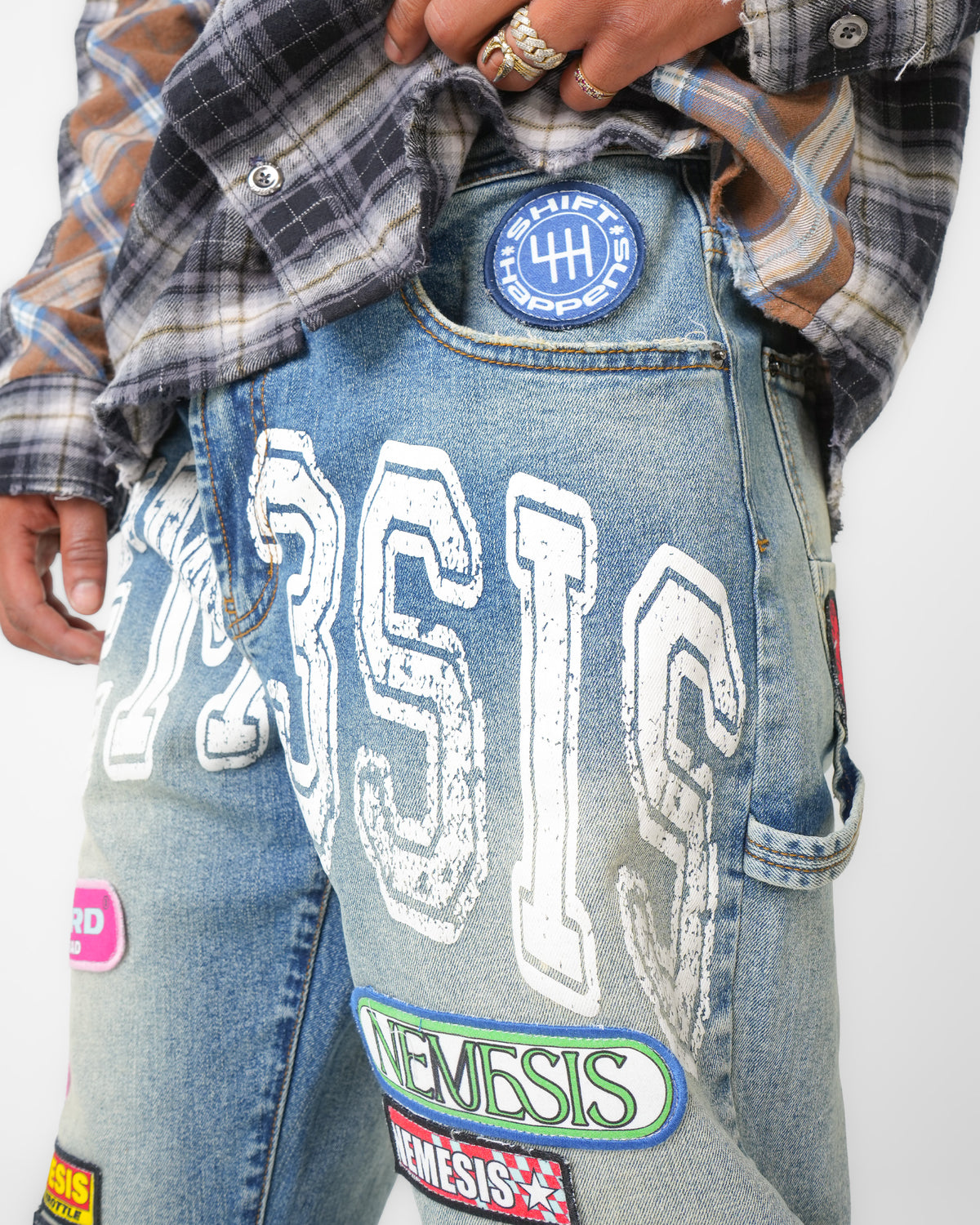 Nemesis Patchwork Circuit Indigo Denim