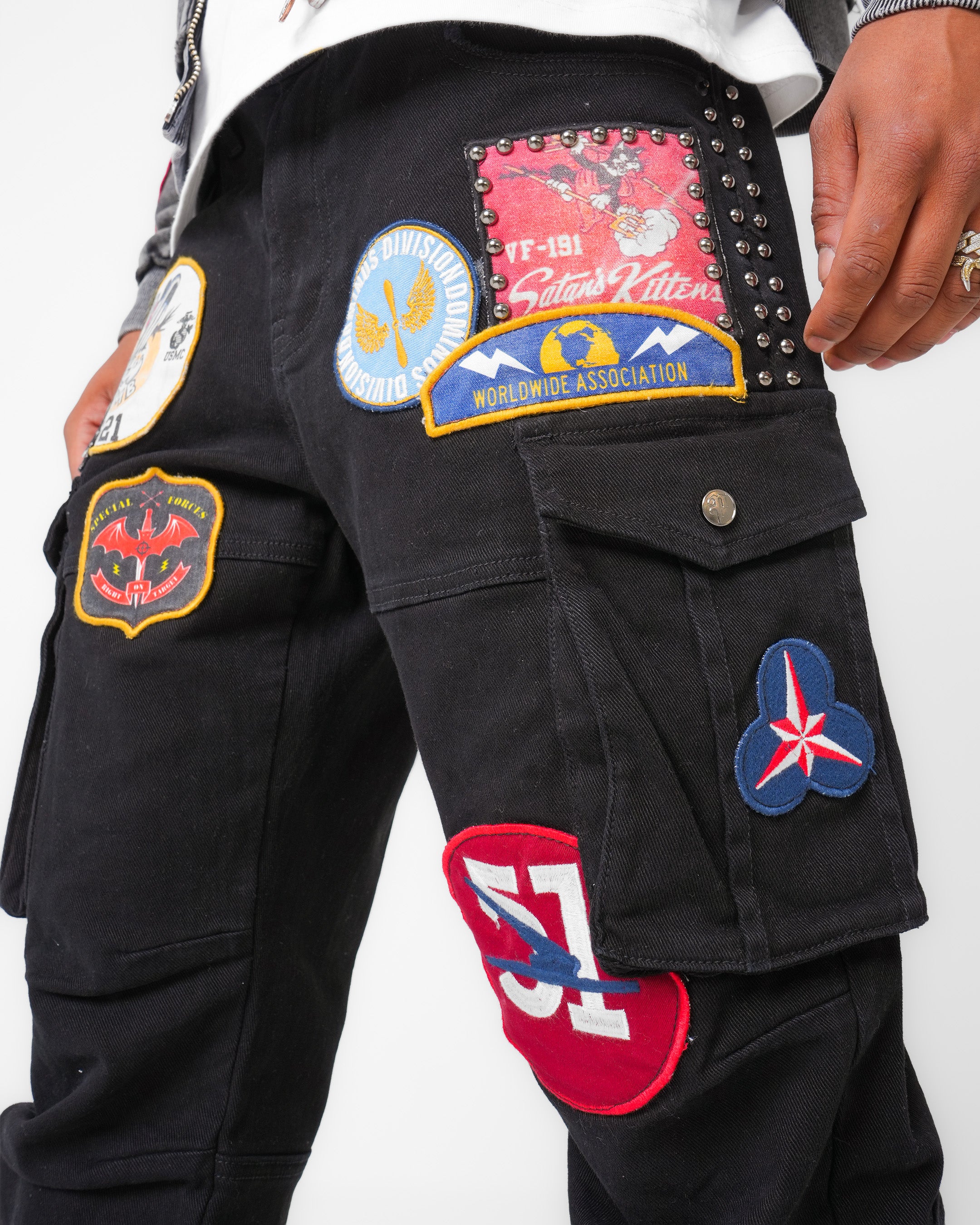 Flight Command Black Cargo Denim
