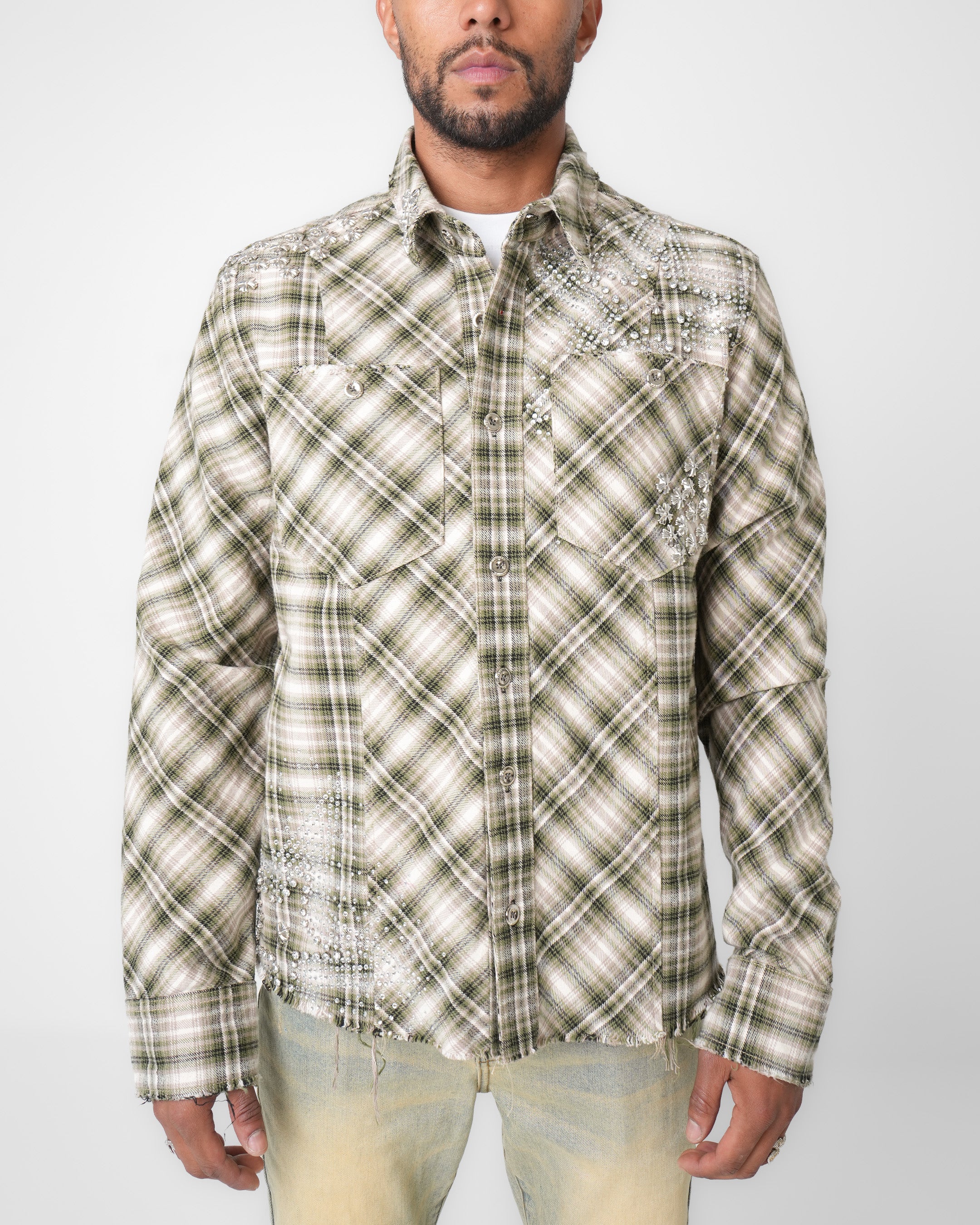 Chrome Stardust Green Oxide Flannel