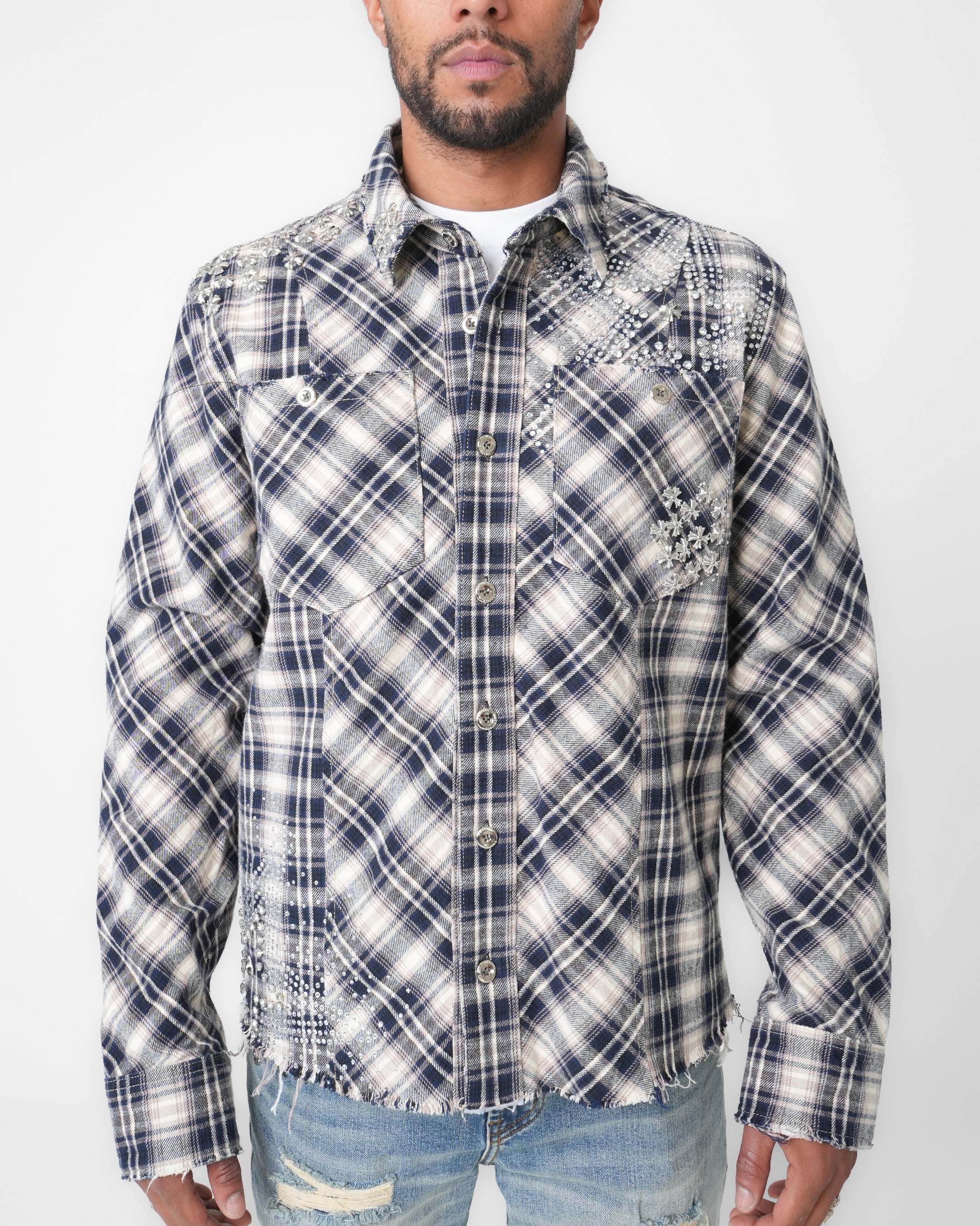 Chrome Stardust Steel Blue Flannel