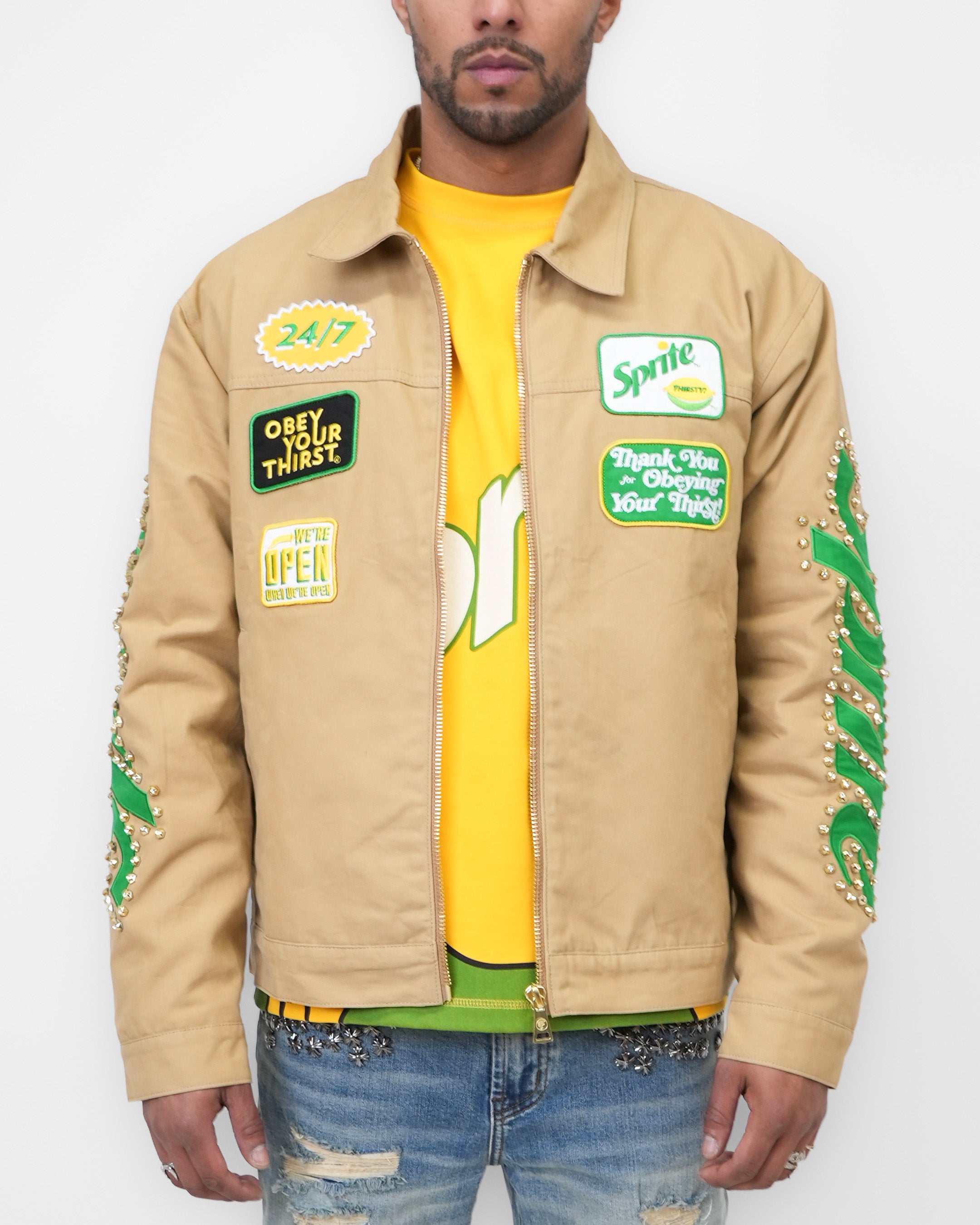 Sprite Obey Your Thirst Khaki Denim Jacket