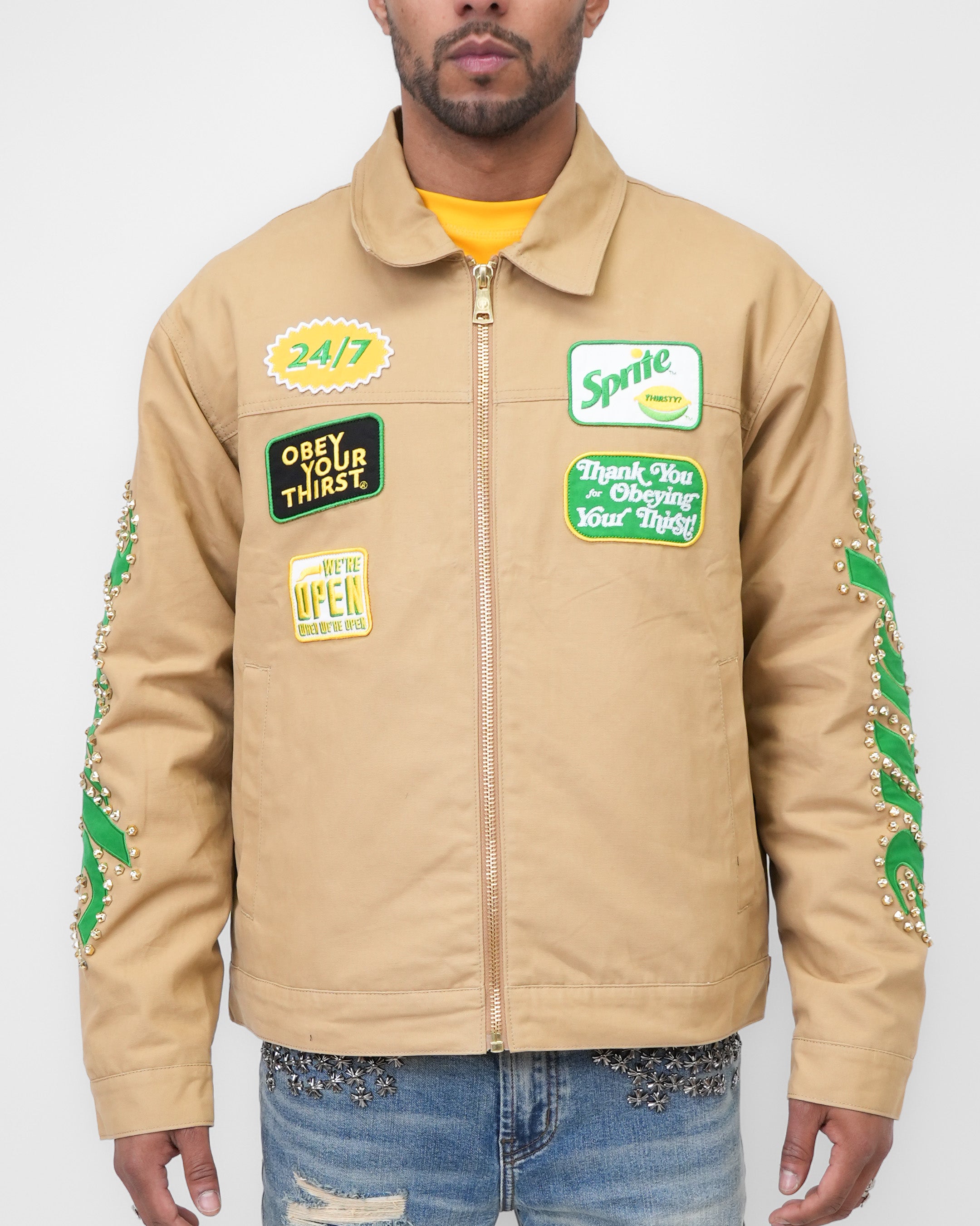 Sprite Obey Your Thirst Khaki Denim Jacket