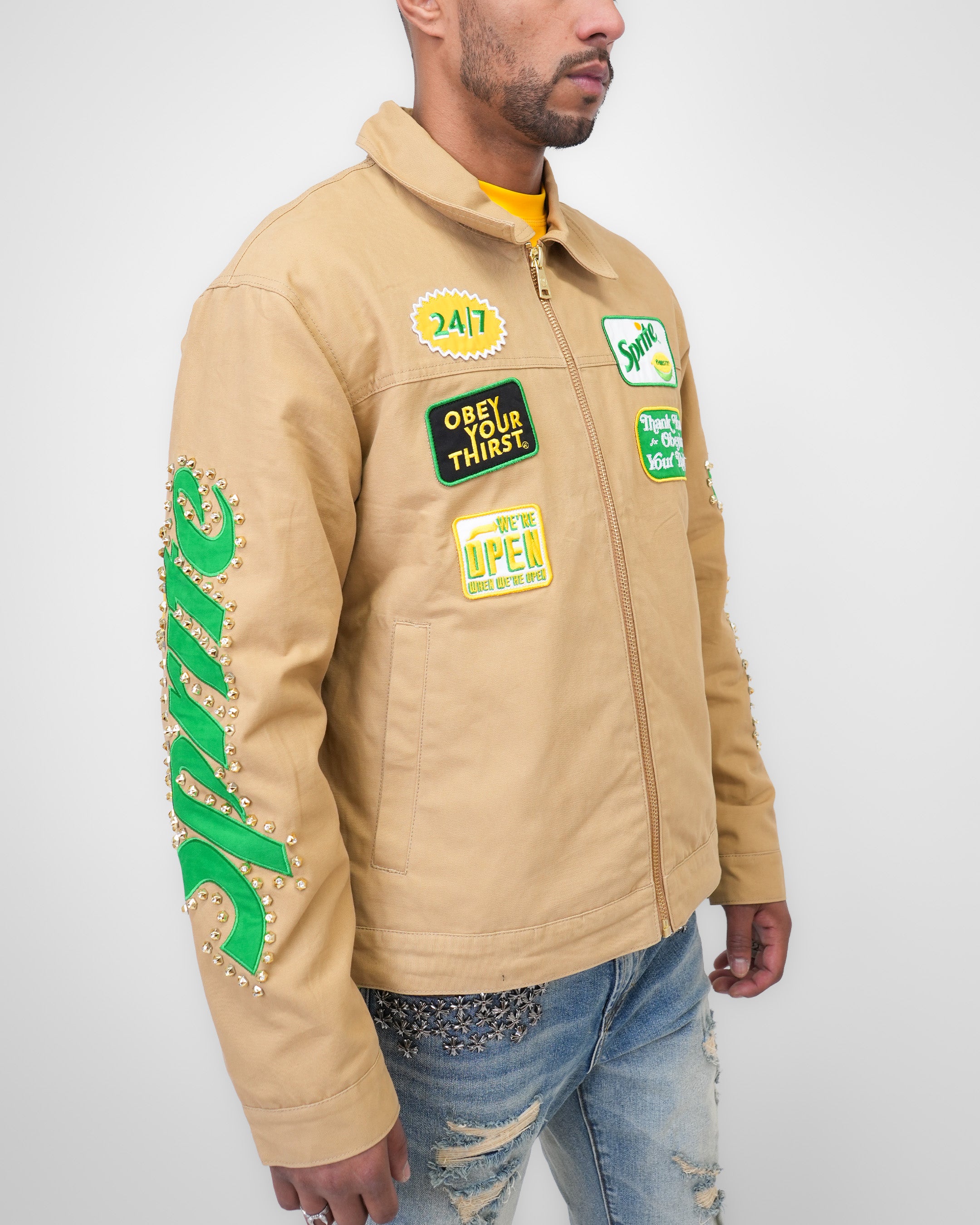 Sprite Obey Your Thirst Khaki Denim Jacket