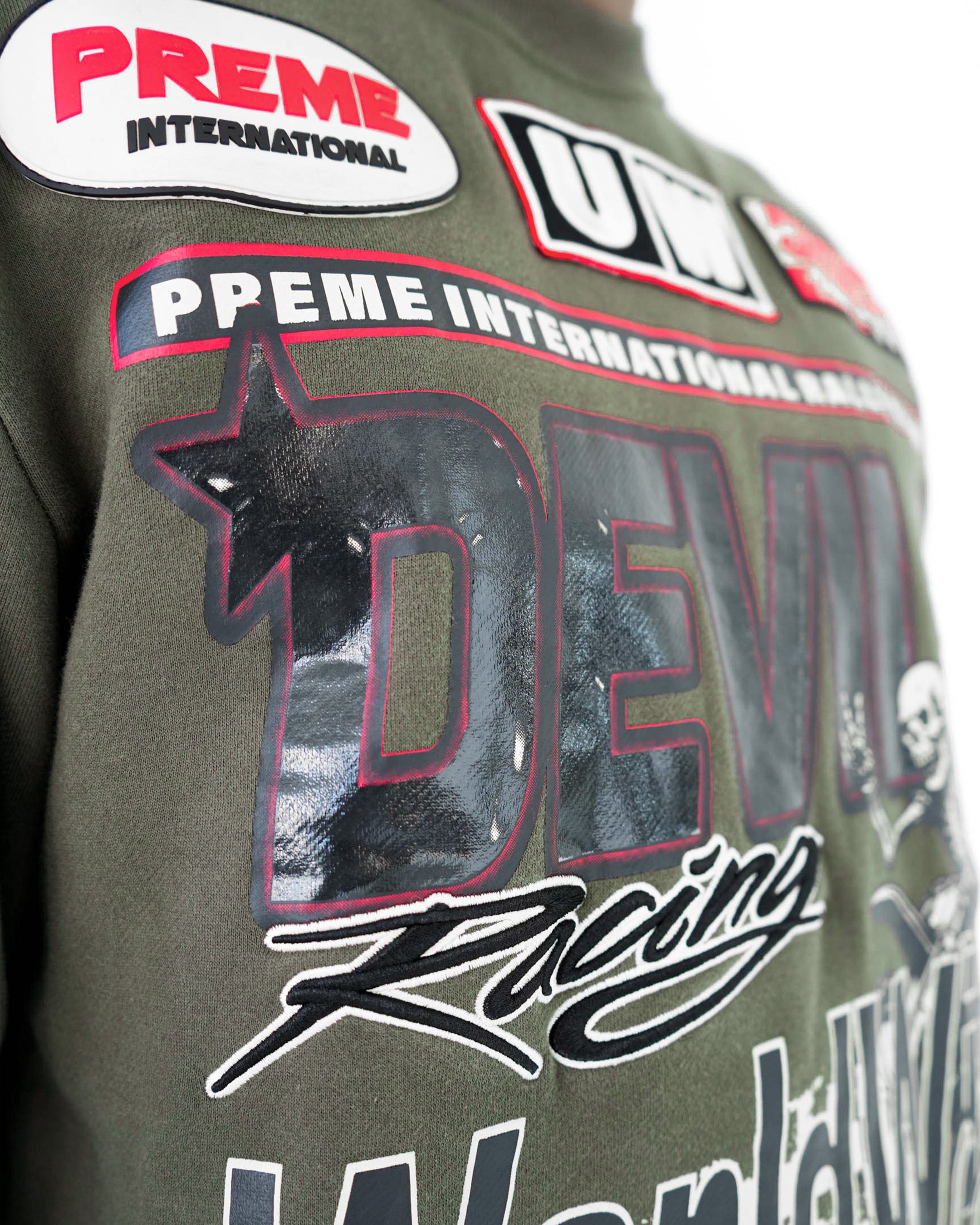Devils Racing Olive Crewneck