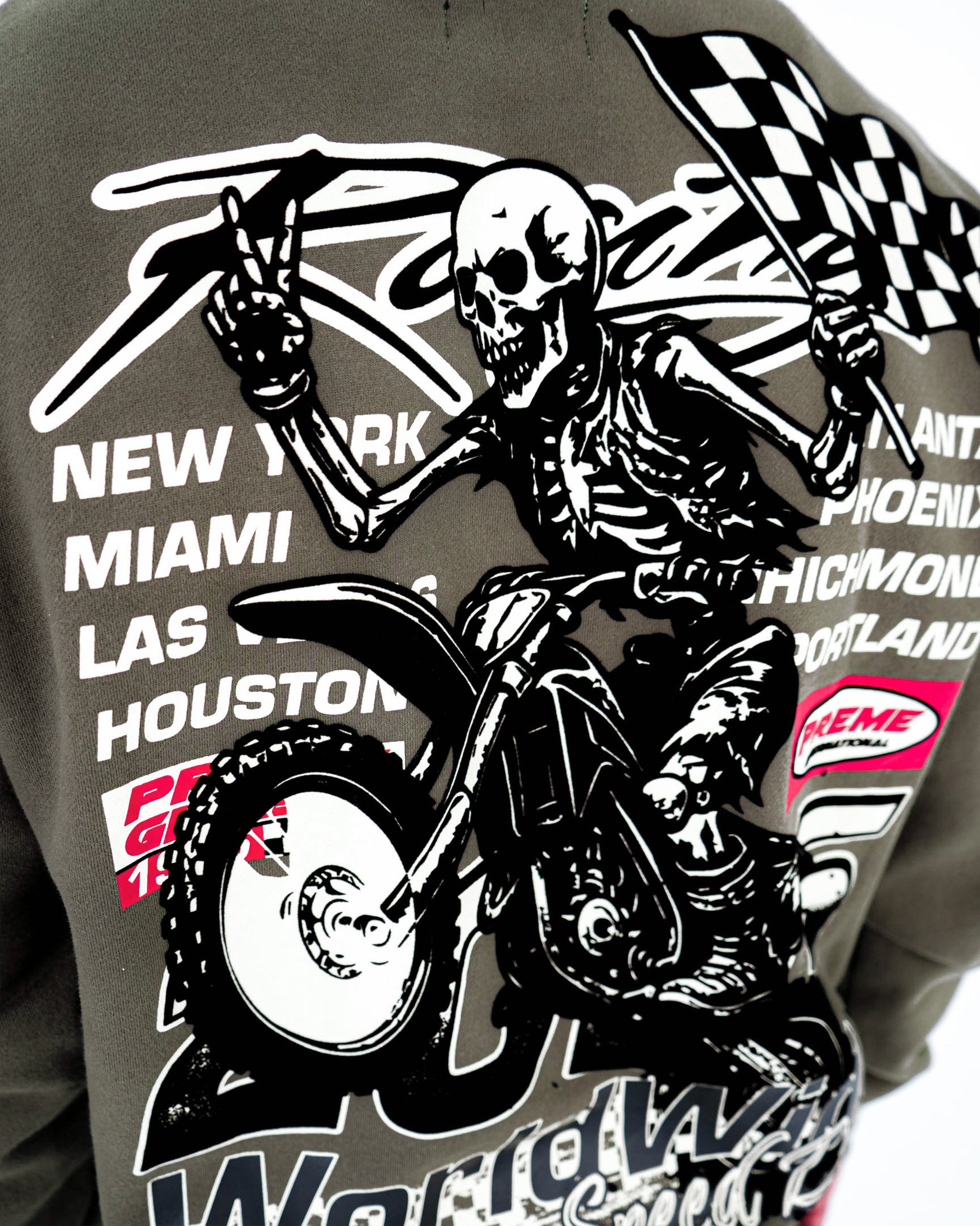 Devils Racing Olive Crewneck