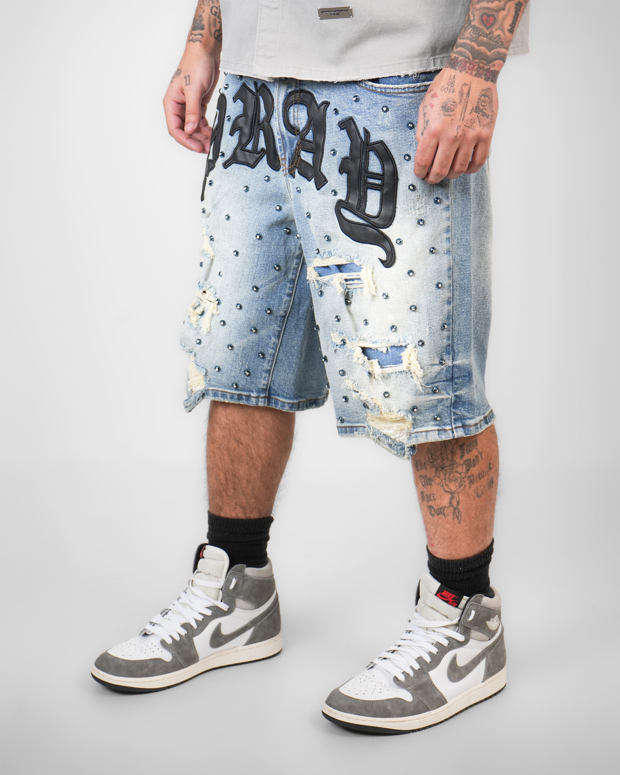 Old Type Pray Indigo Denim Short
