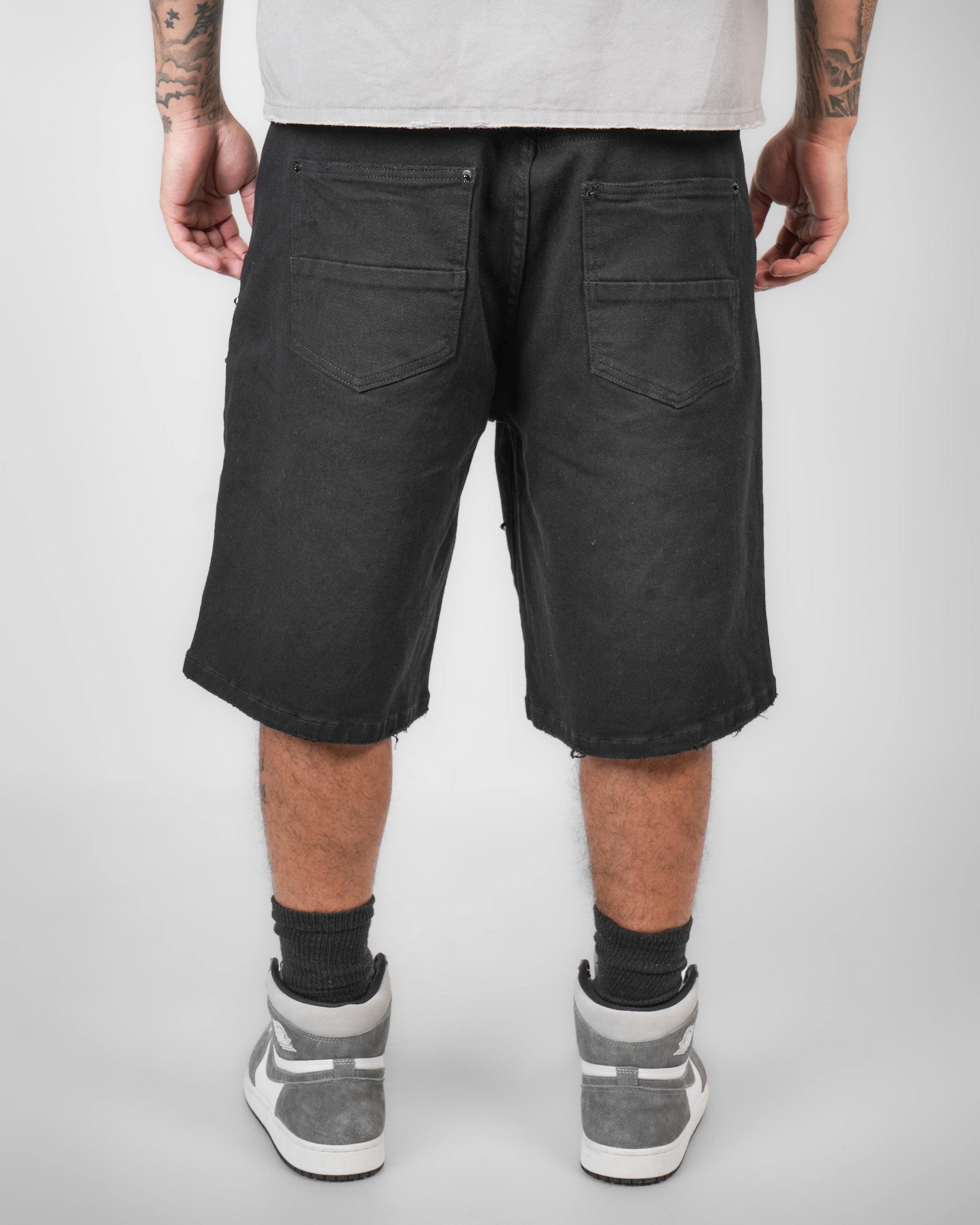 Old Type Pray Black Denim Short