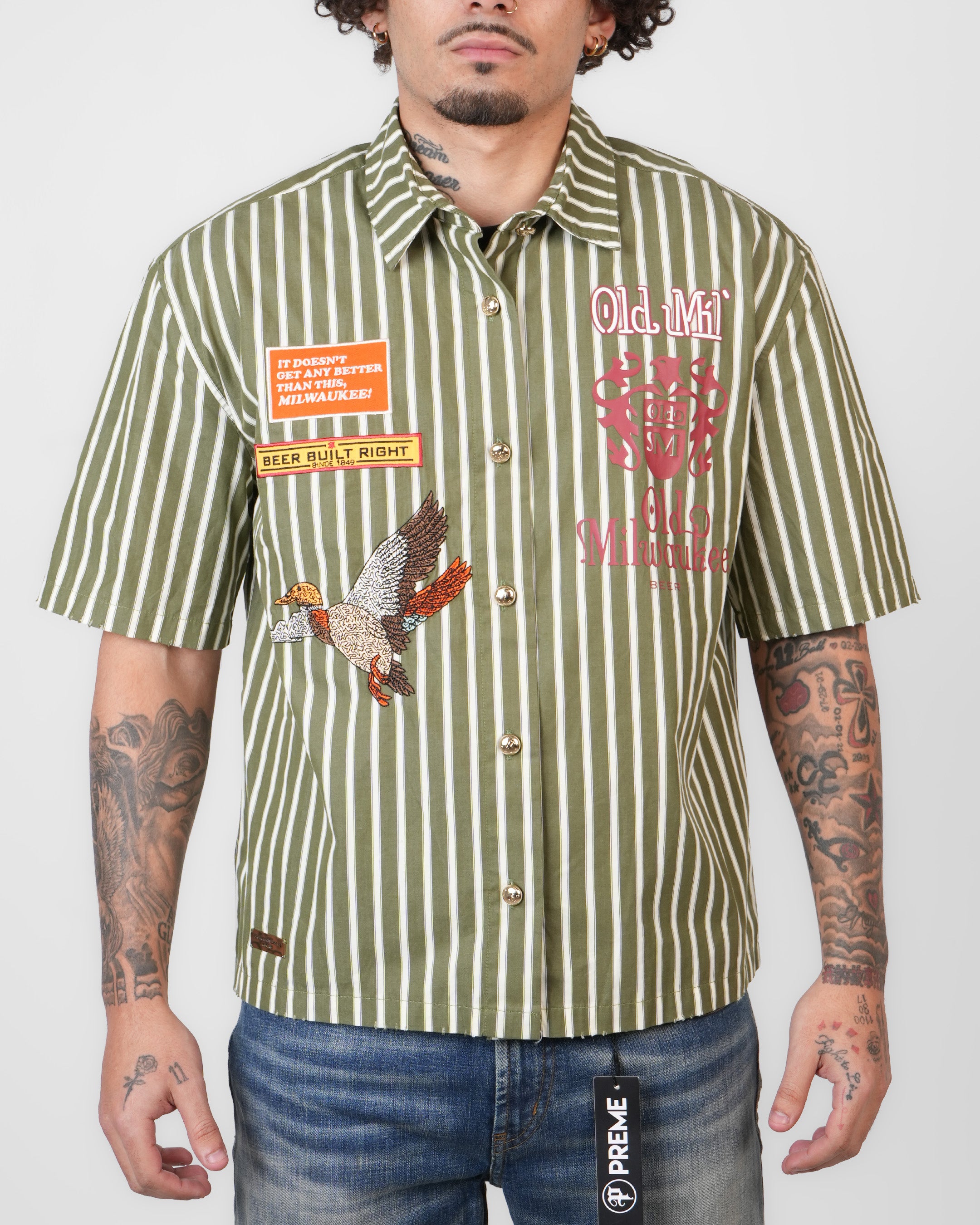 Old Milwaukee® Striped Mechanic Shirt