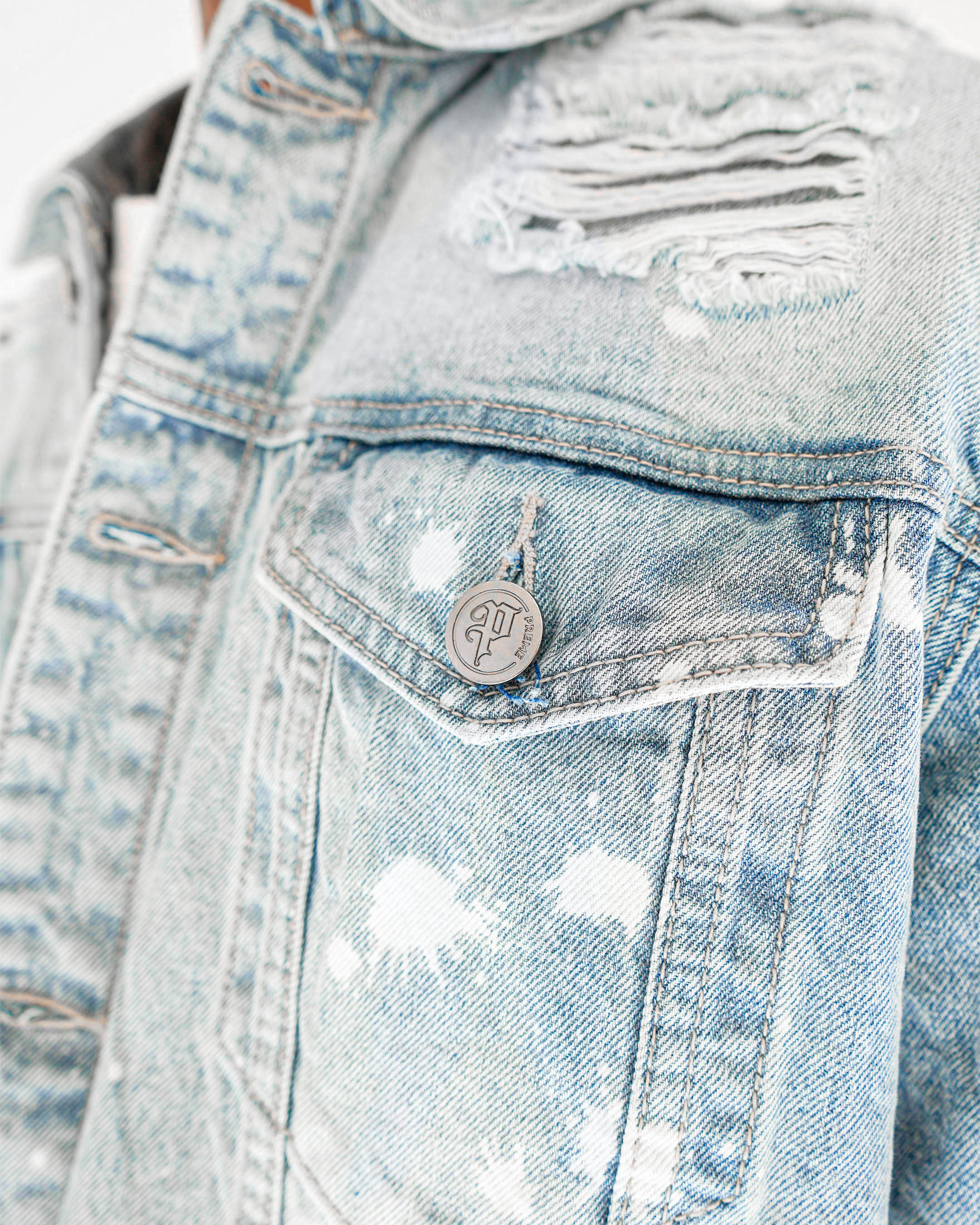 Preme Devotion Pearl Light Indigo Denim Jacket