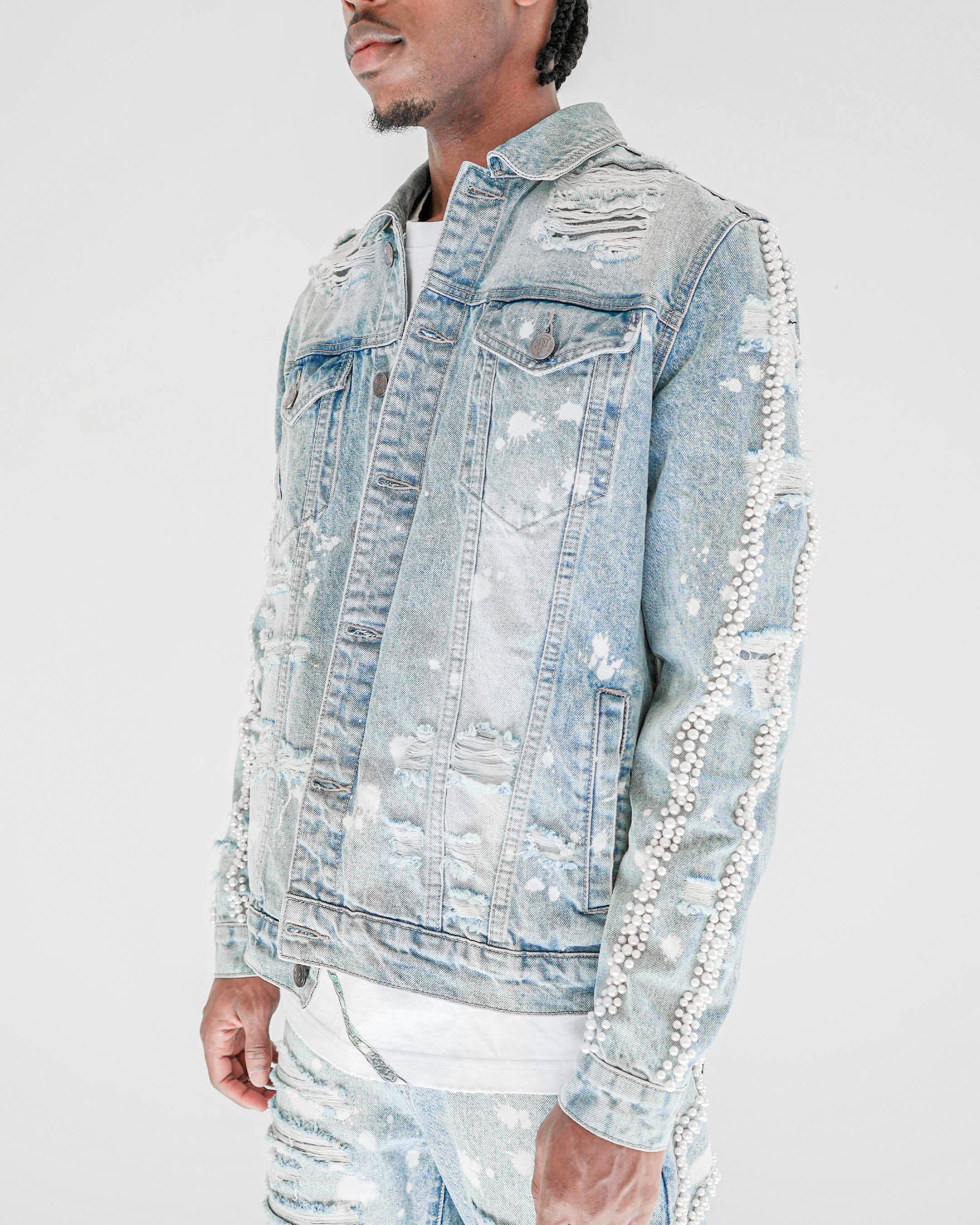 Preme Devotion Pearl Light Indigo Denim Jacket