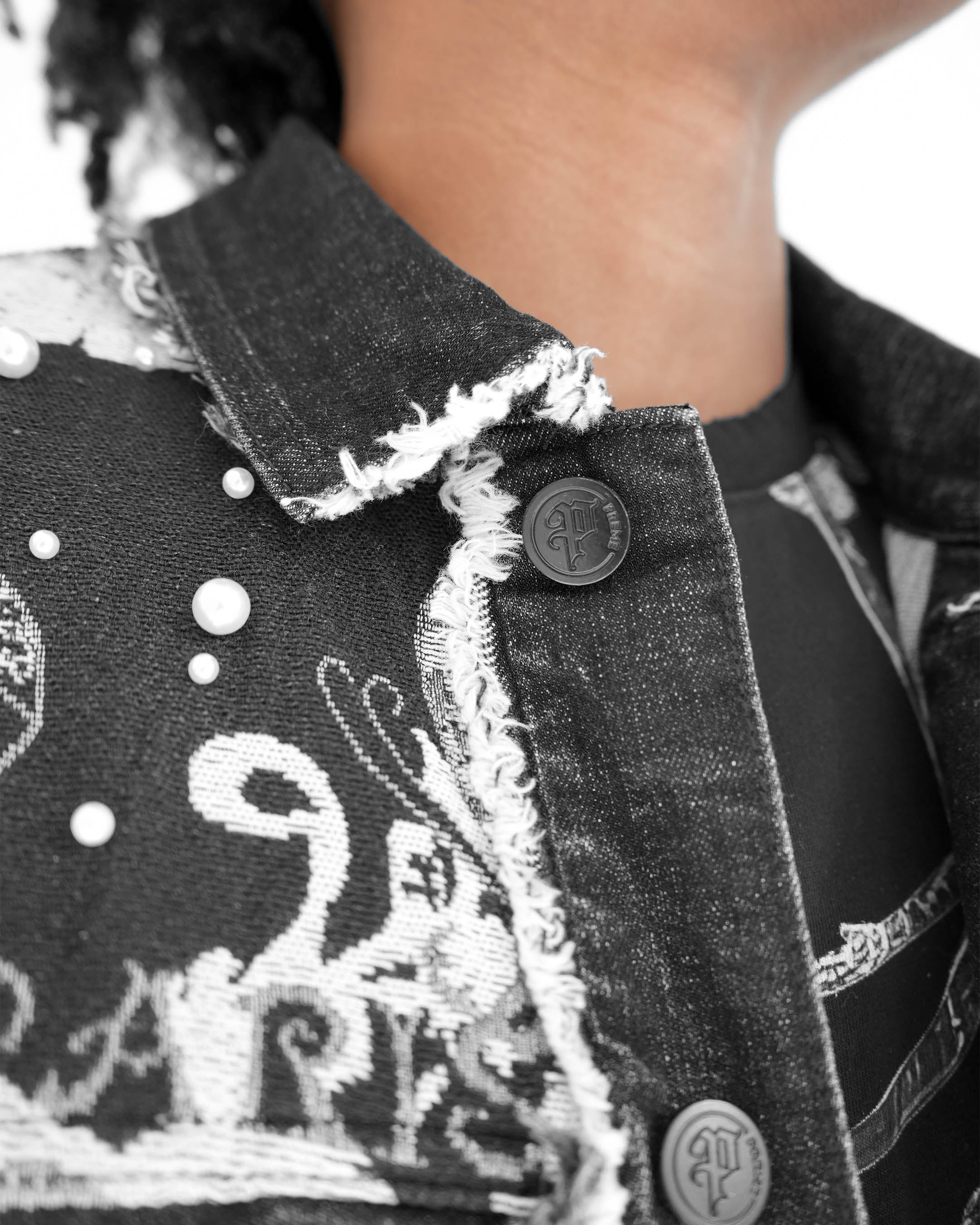 Preme Devotion Pearl Black Denim Jacket