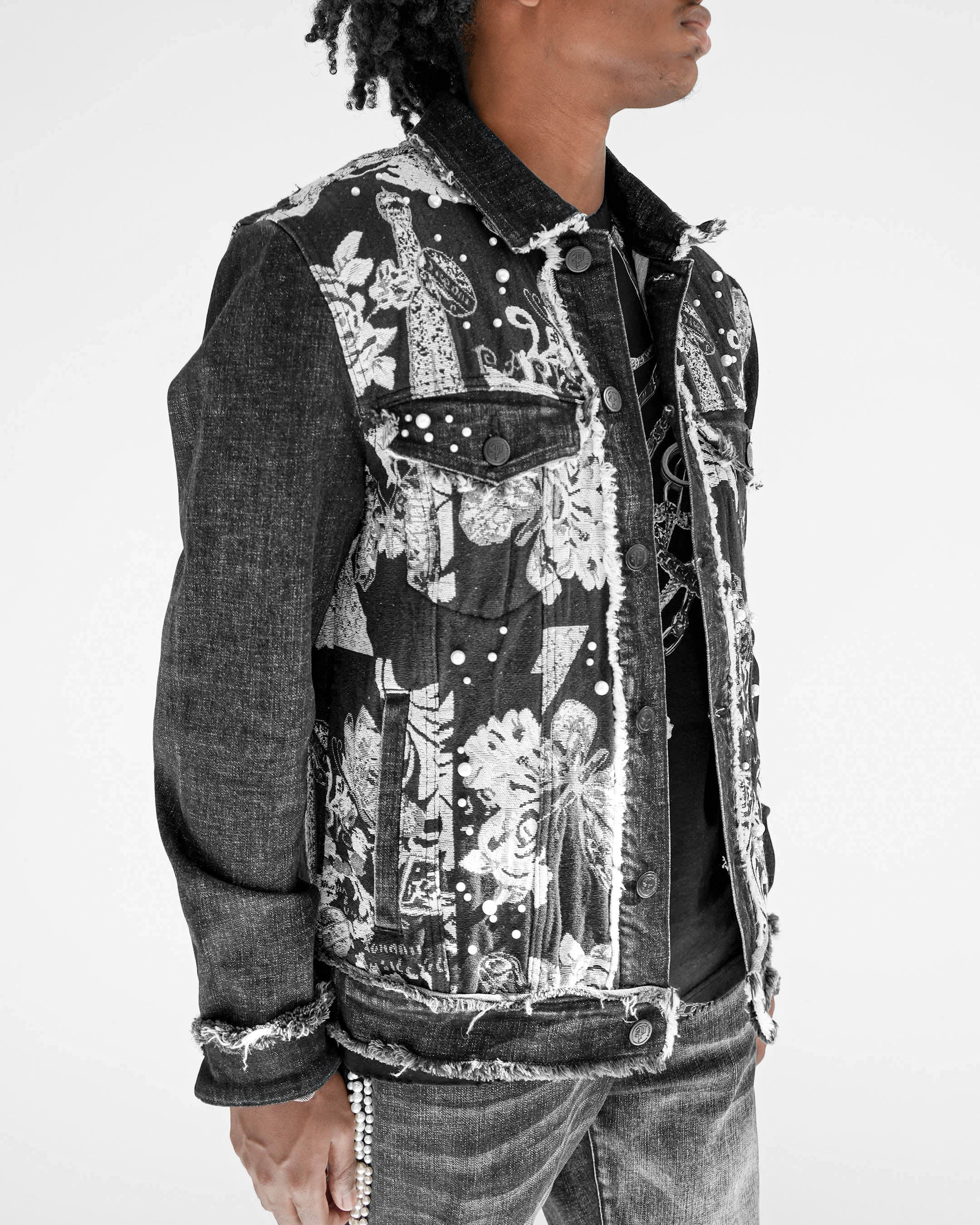 Preme Devotion Pearl Black Denim Jacket