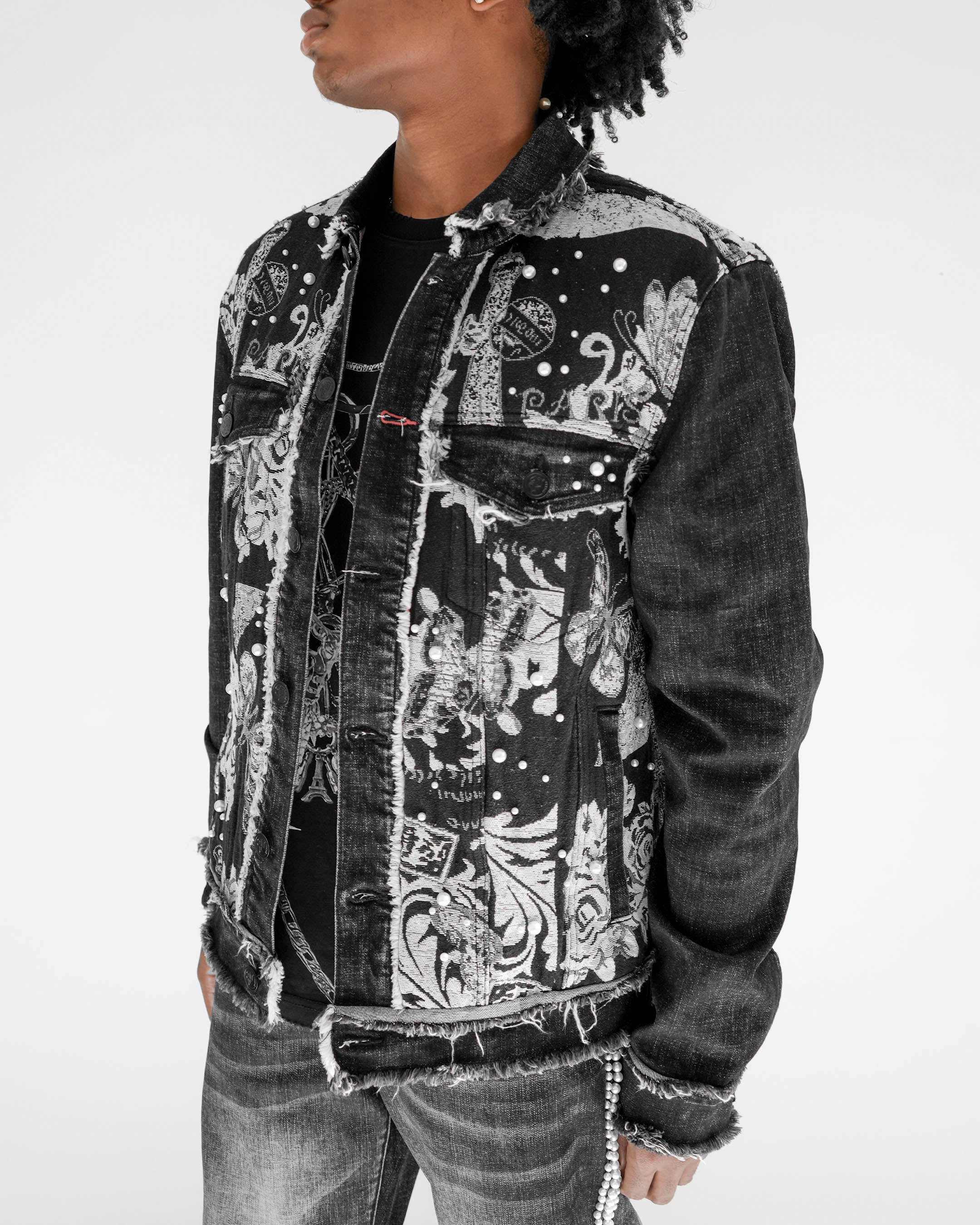 Preme Devotion Pearl Black Denim Jacket