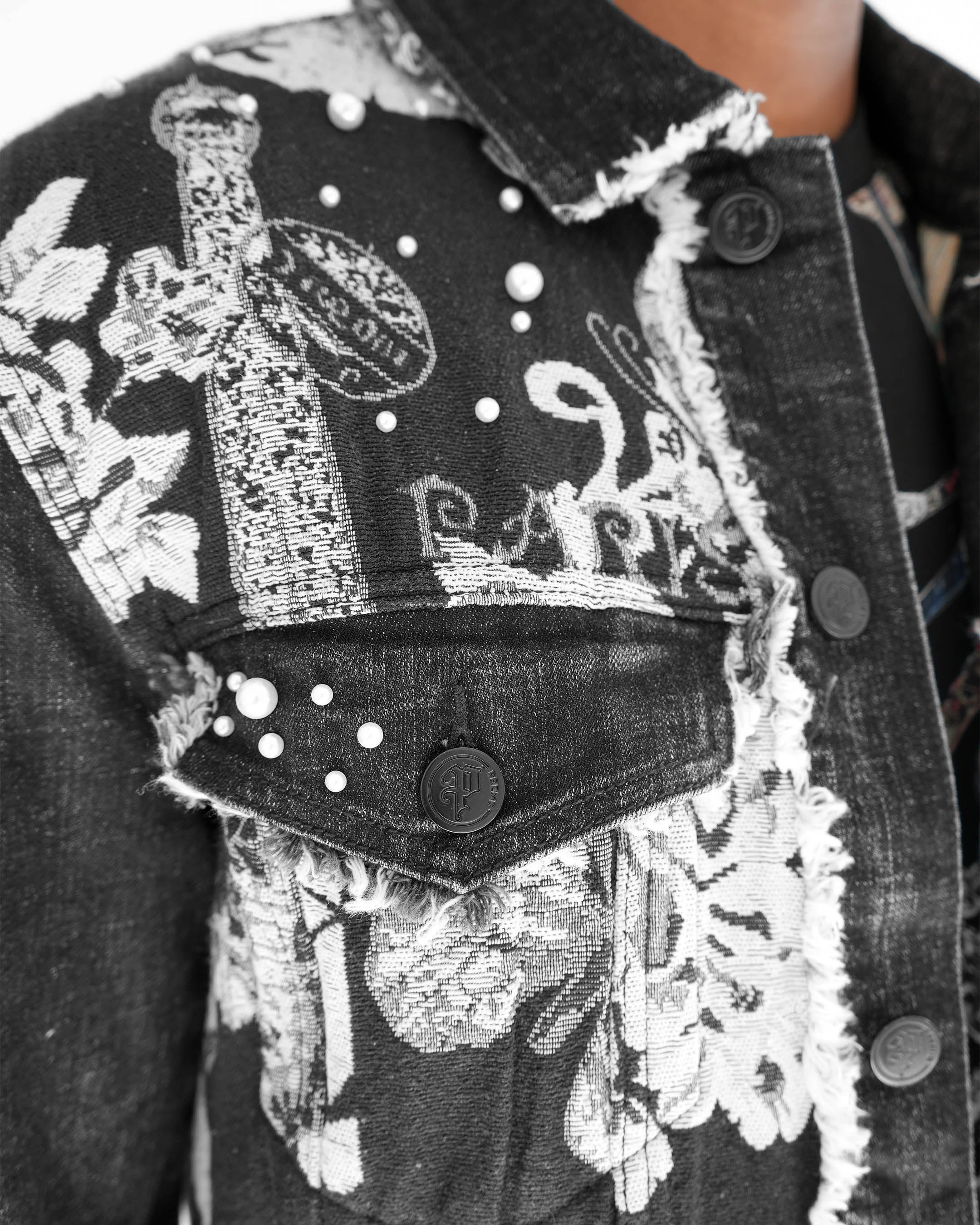 Preme Devotion Pearl Black Denim Jacket