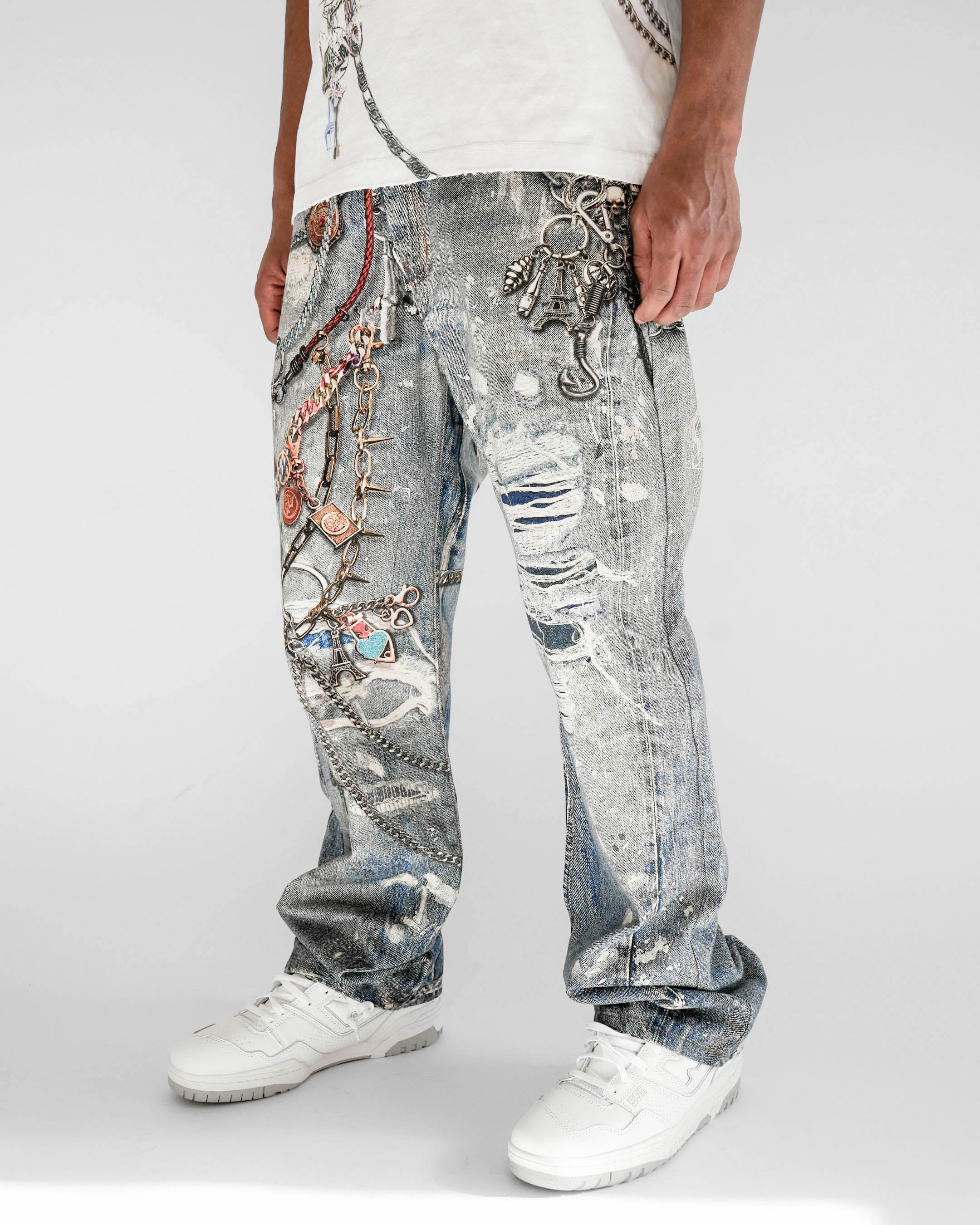 Preme Reign in Chains Light Indigo Denim Jean