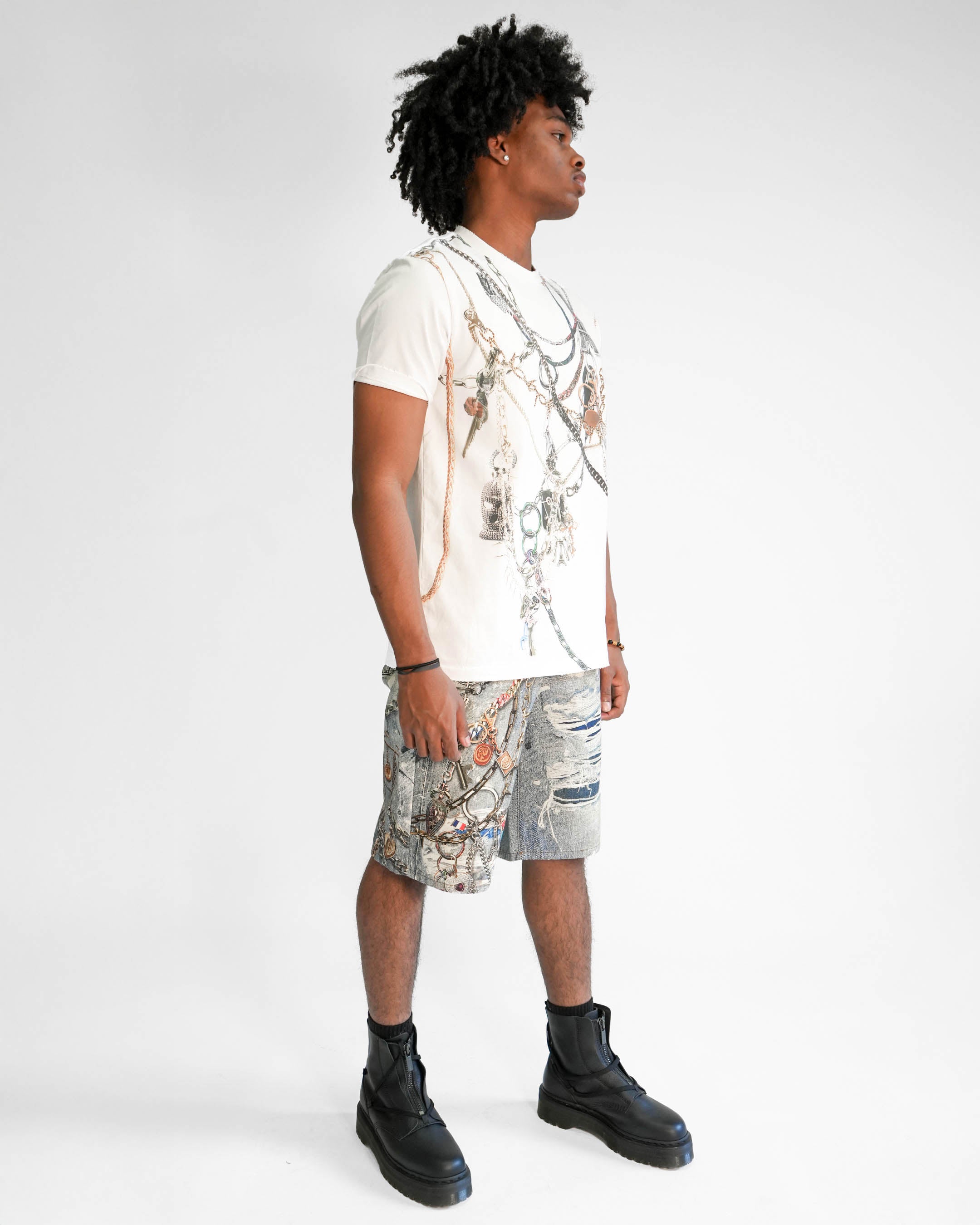 Preme Reign in Chains Denim Jean Shorts
