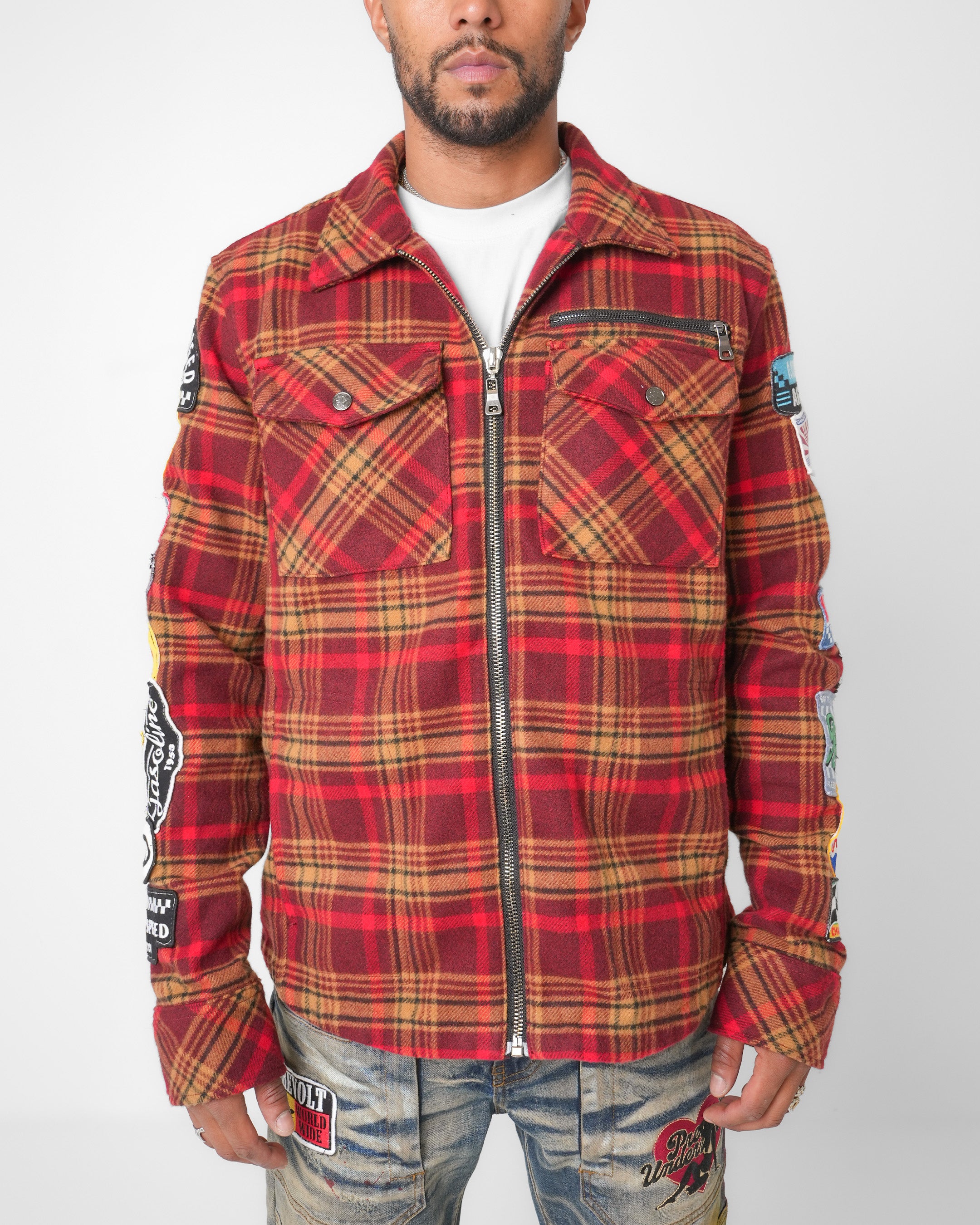 Pitlane Heritage Red Flannel Jacket