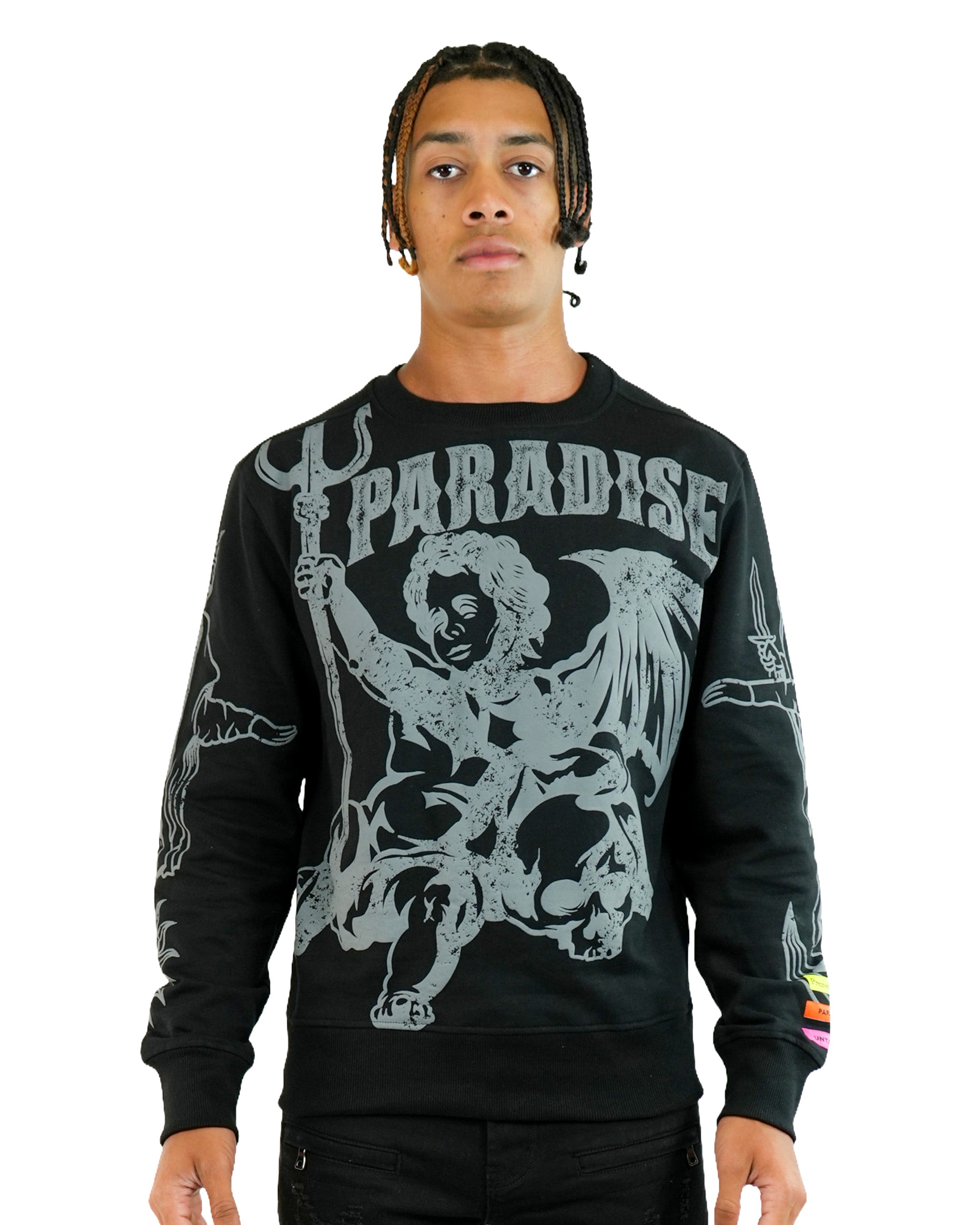 Paradise Devil Black Crewneck – PREME USA