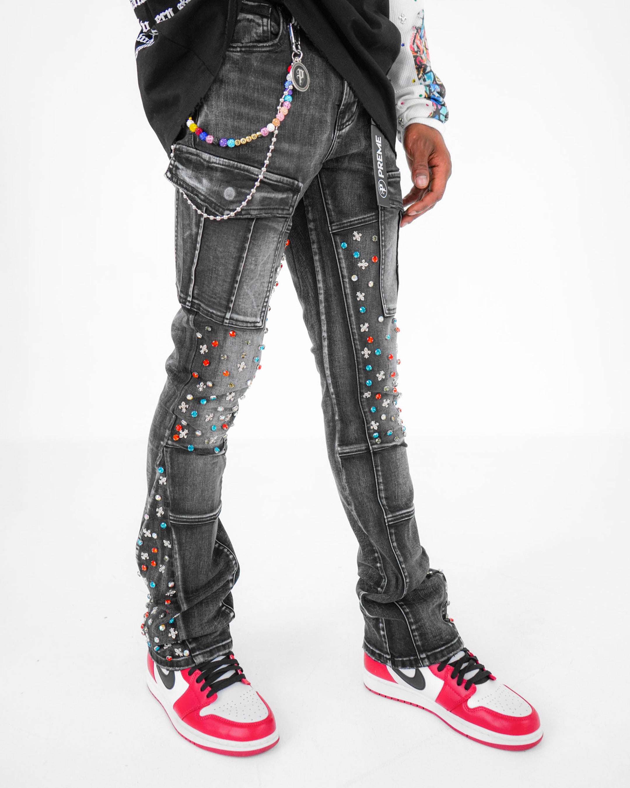 Black Prism Cargo Denim Jean