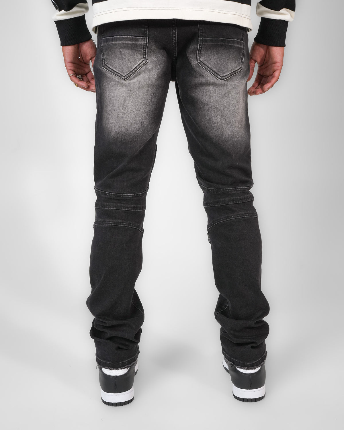 Crucifix Moto Wash Charcoal Denim