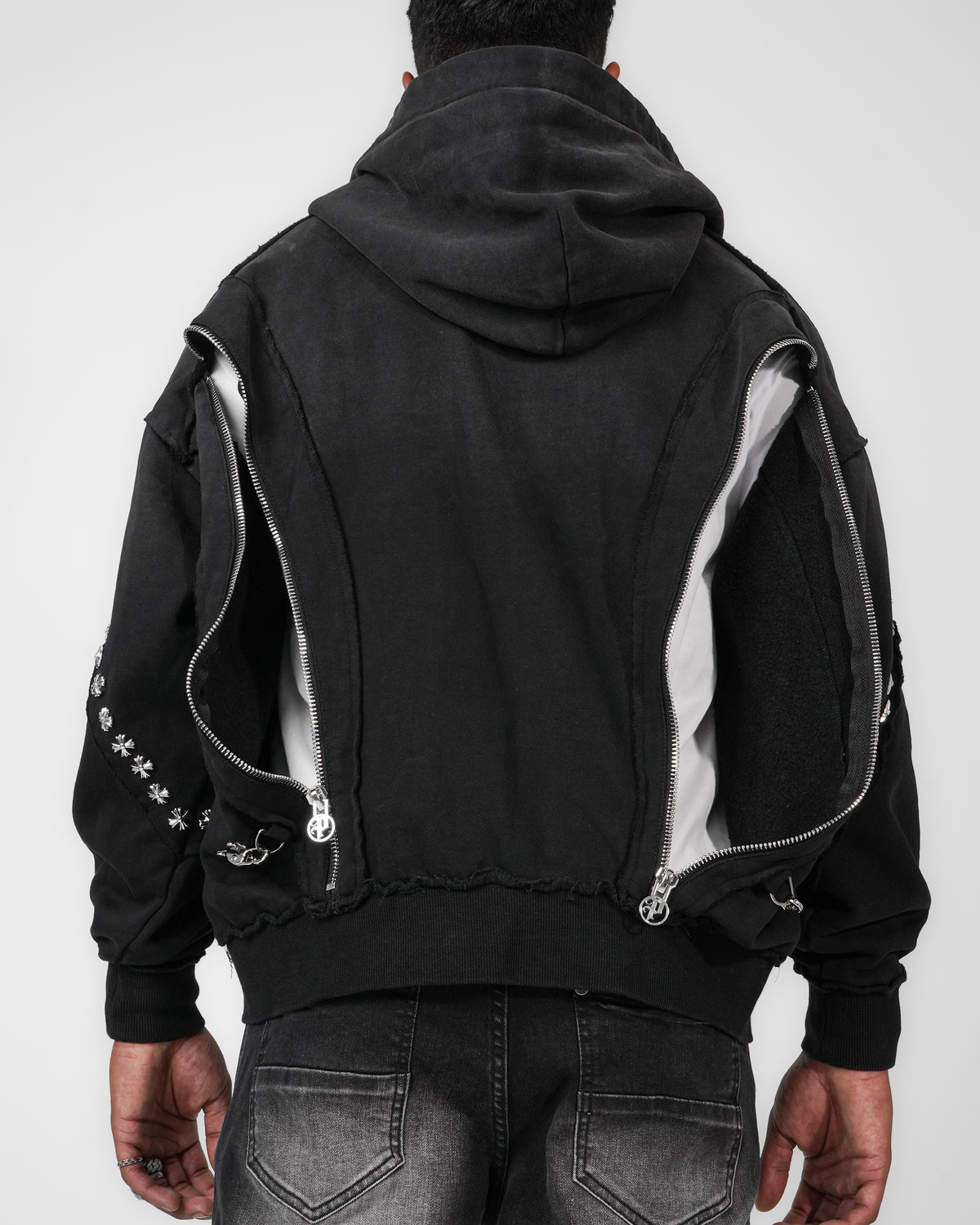 Shadow Crucifix Zip Hoodie