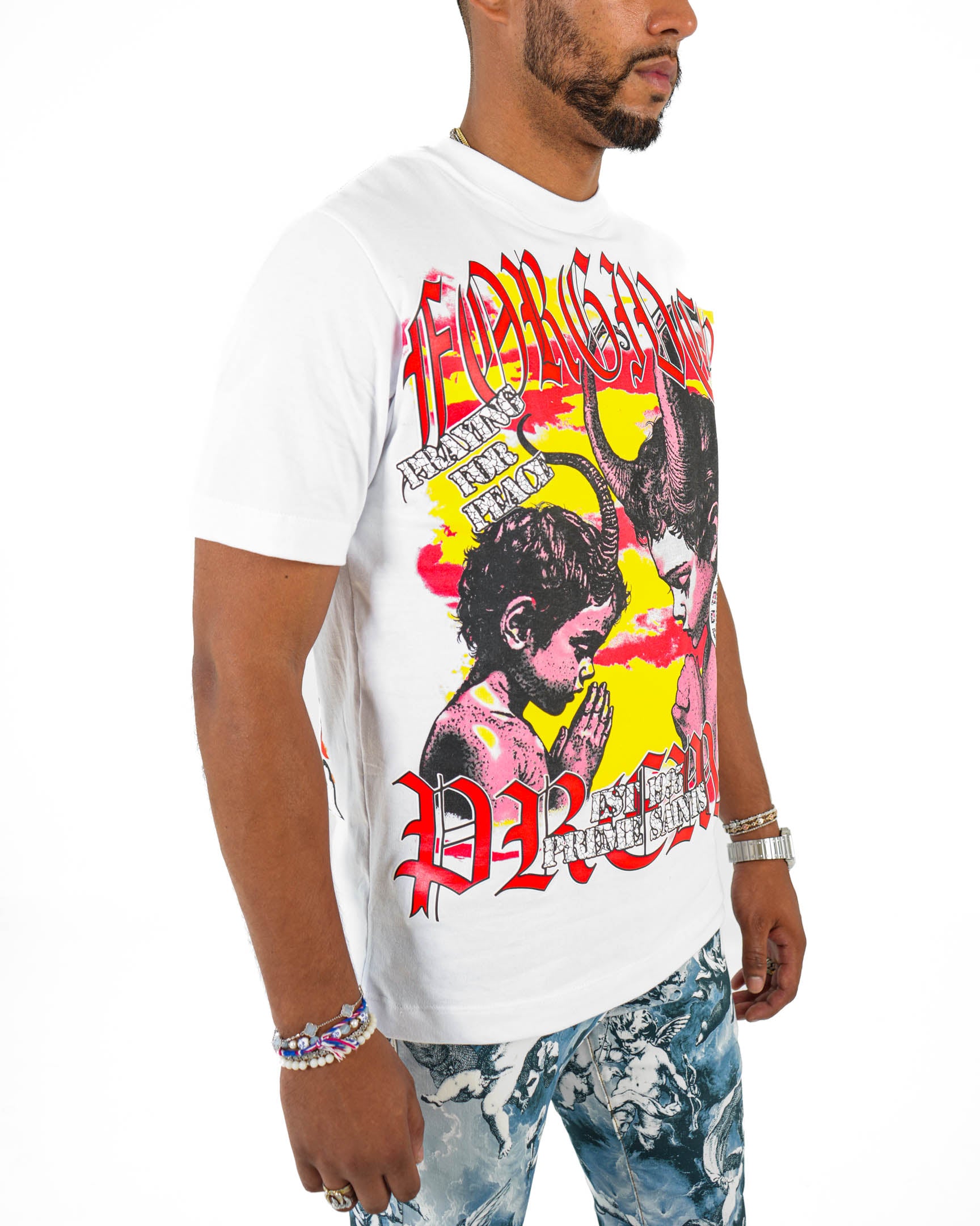 Saints & Sinners White Tee