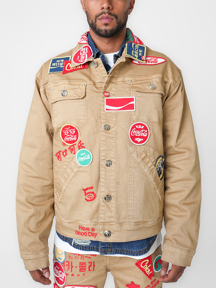 Coca-Cola Neon City Tan Denim Jacket