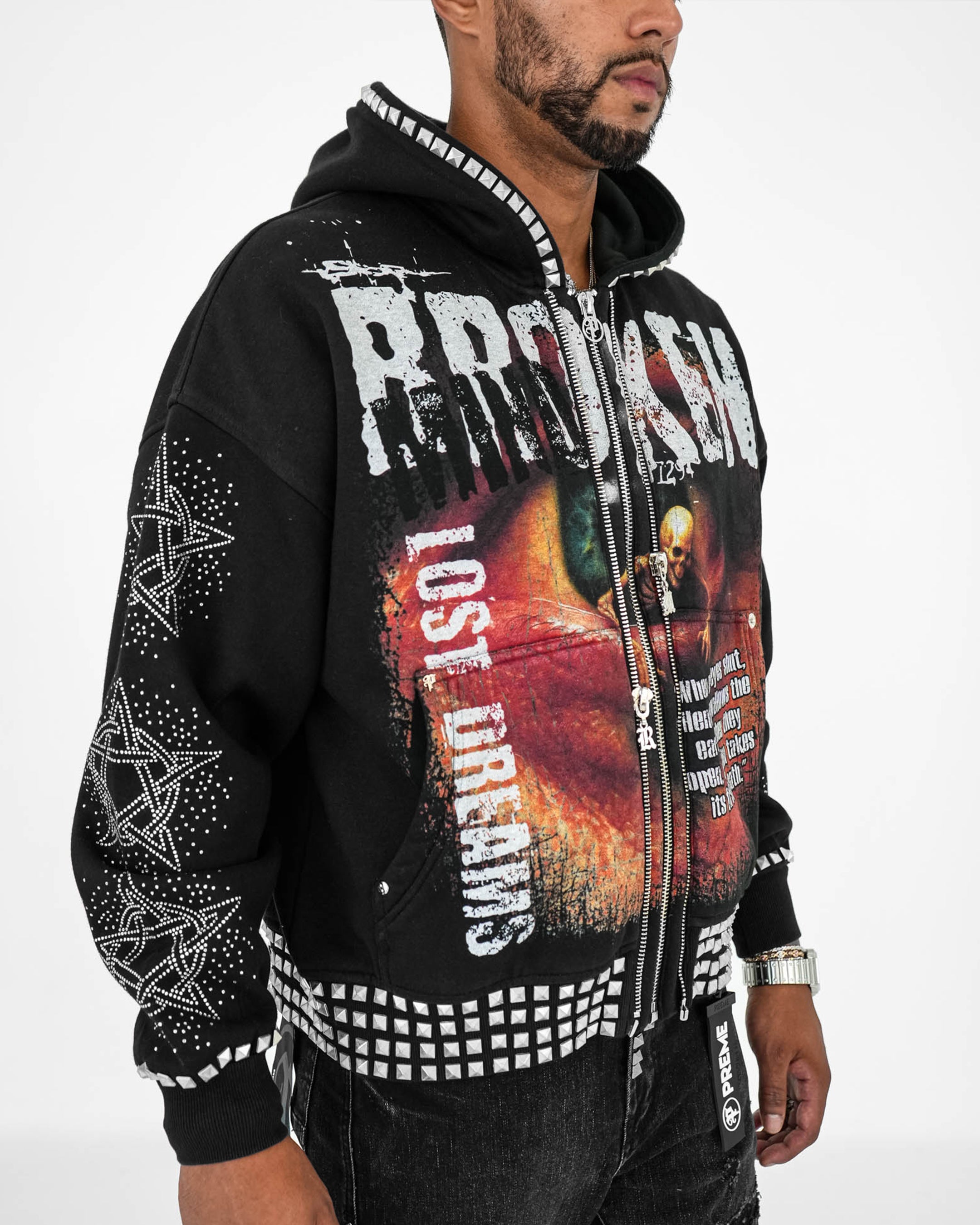 Broken Mind Black Zip Hoodie