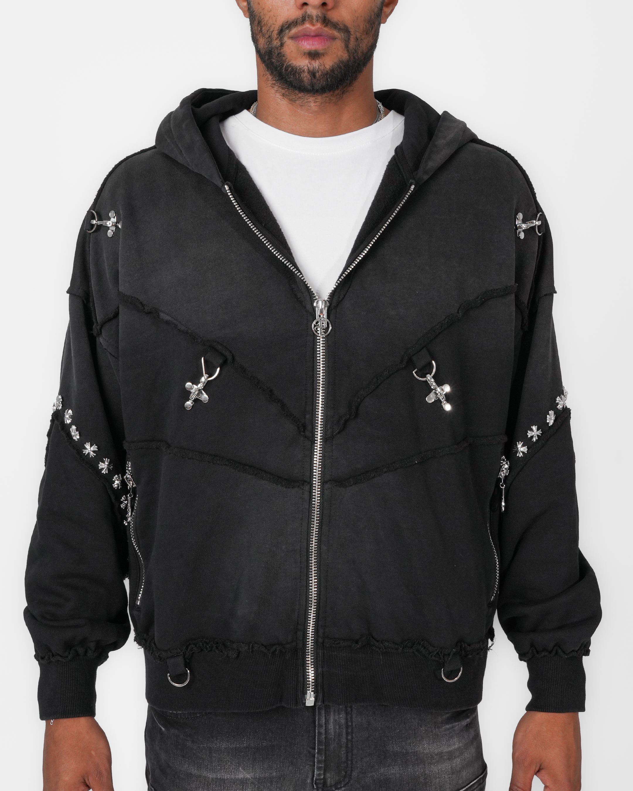 Shadow Crucifix Zip Hoodie